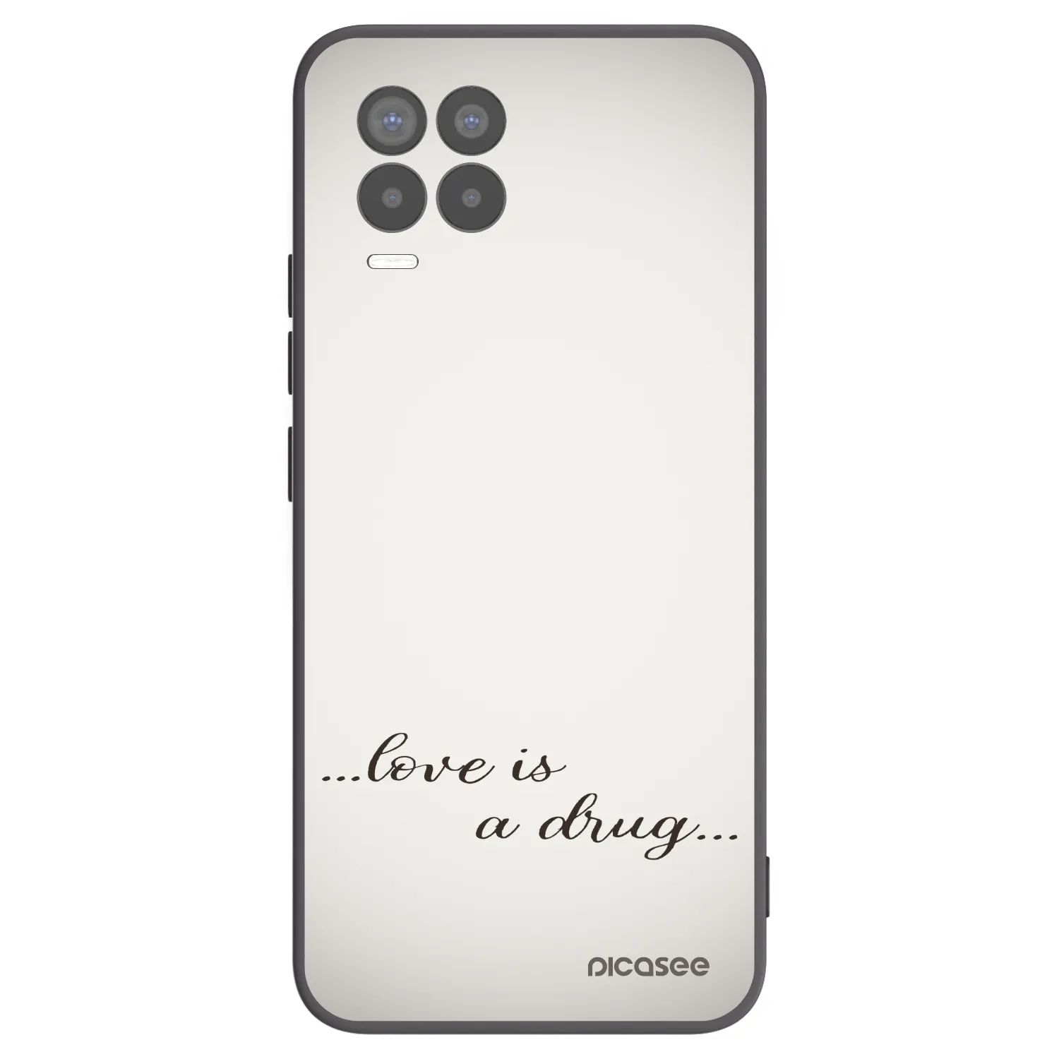 Picasee silikonový černý obal pro Realme 8 4G - Love is a drug