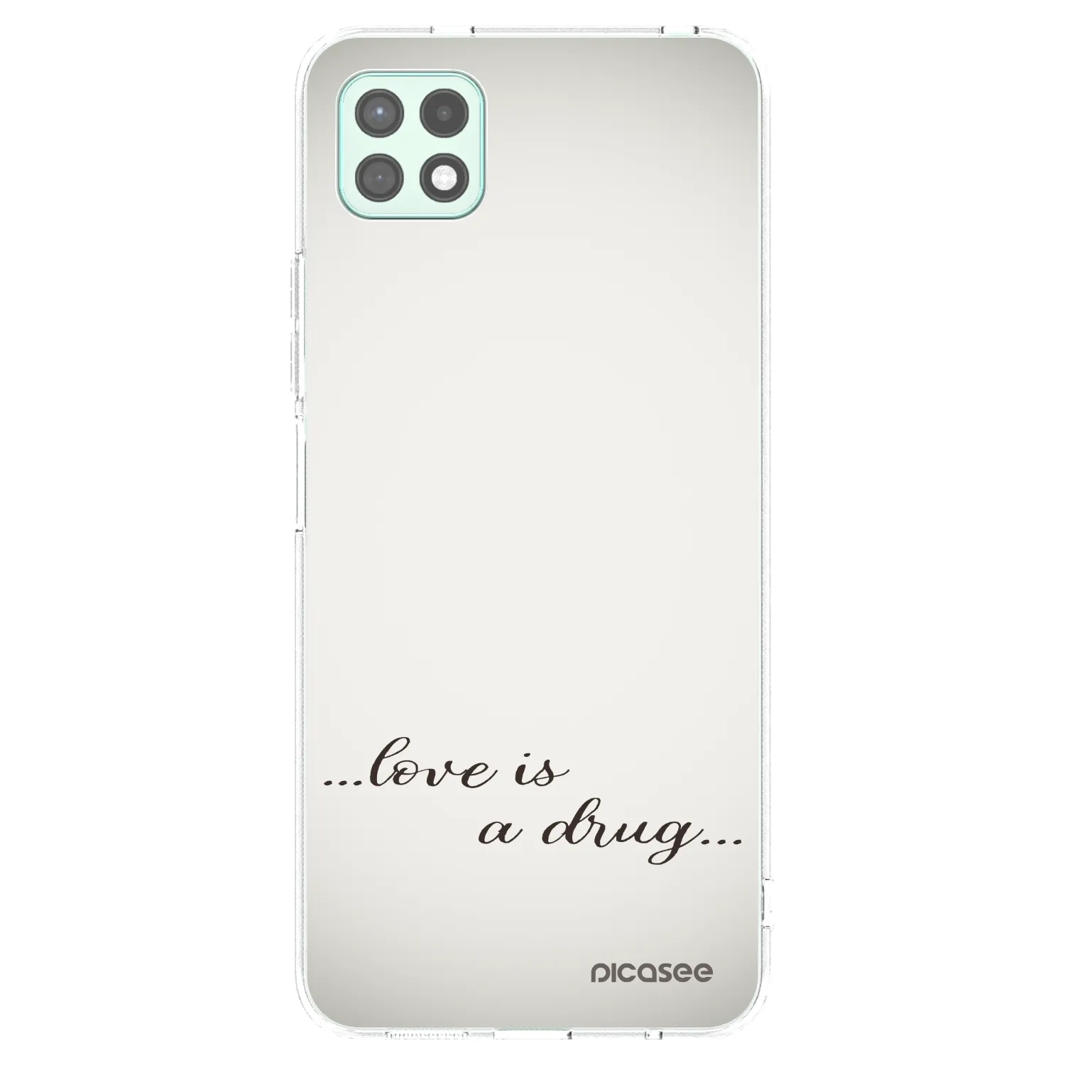 Picasee silikonový průhledný obal pro Samsung Galaxy A22 A226B 5G - Love is a drug