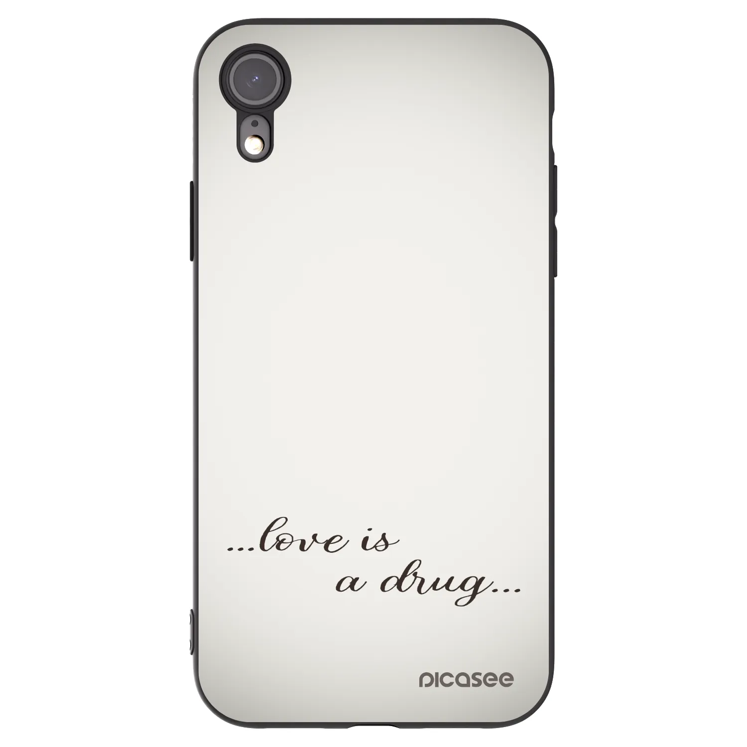 Picasee silikonový černý obal pro Apple iPhone XR - Love is a drug