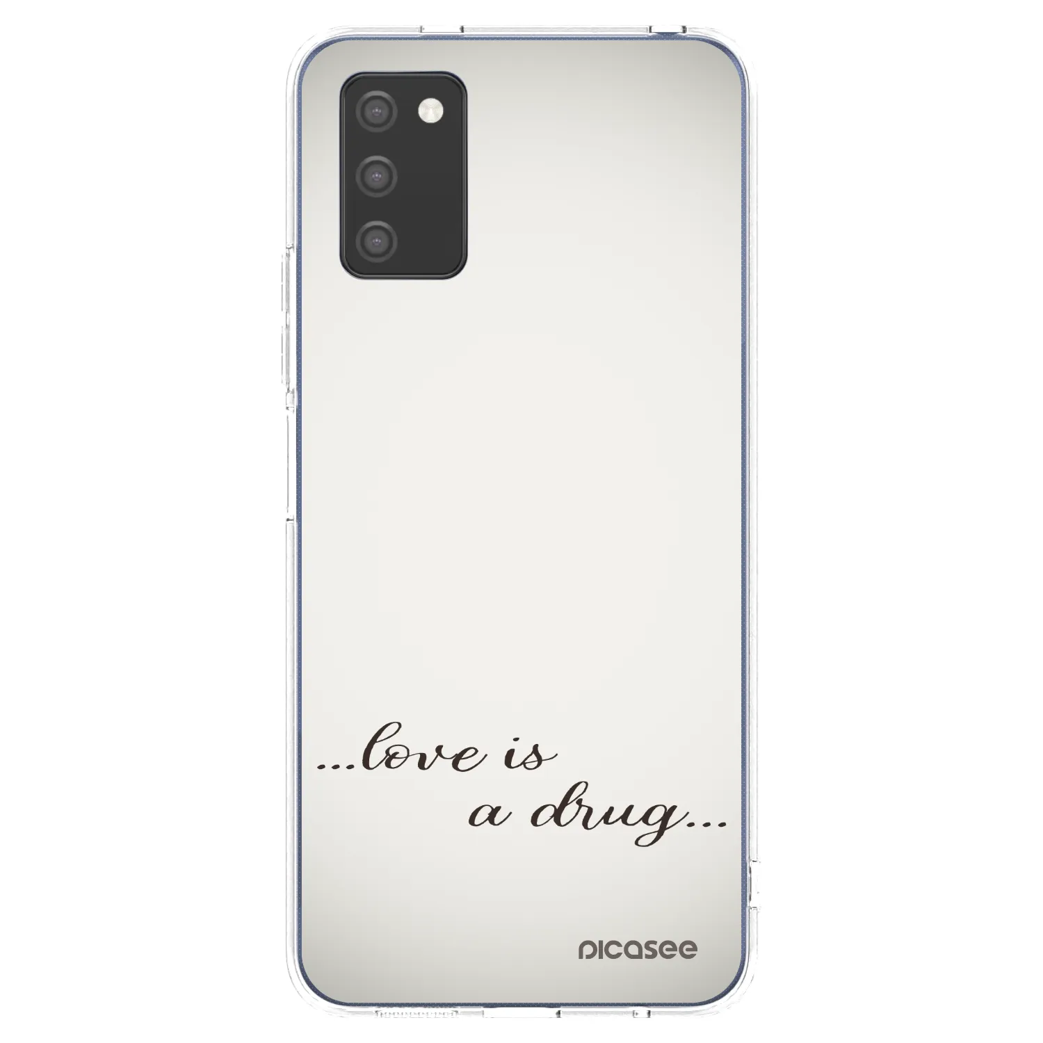 Picasee silikonový průhledný obal pro Samsung Galaxy A02s A025G - Love is a drug