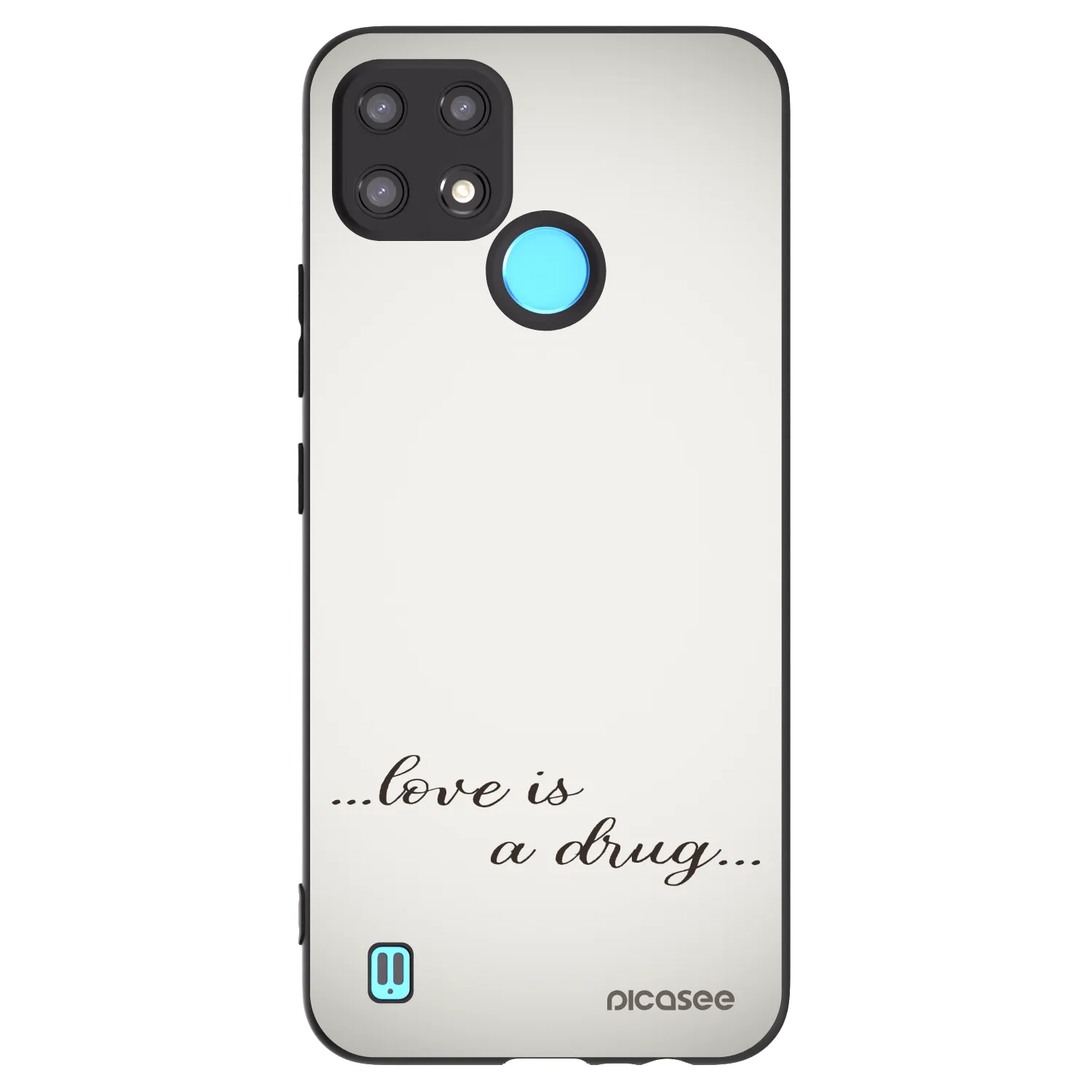 Picasee silikonový černý obal pro Realme C21 - Love is a drug