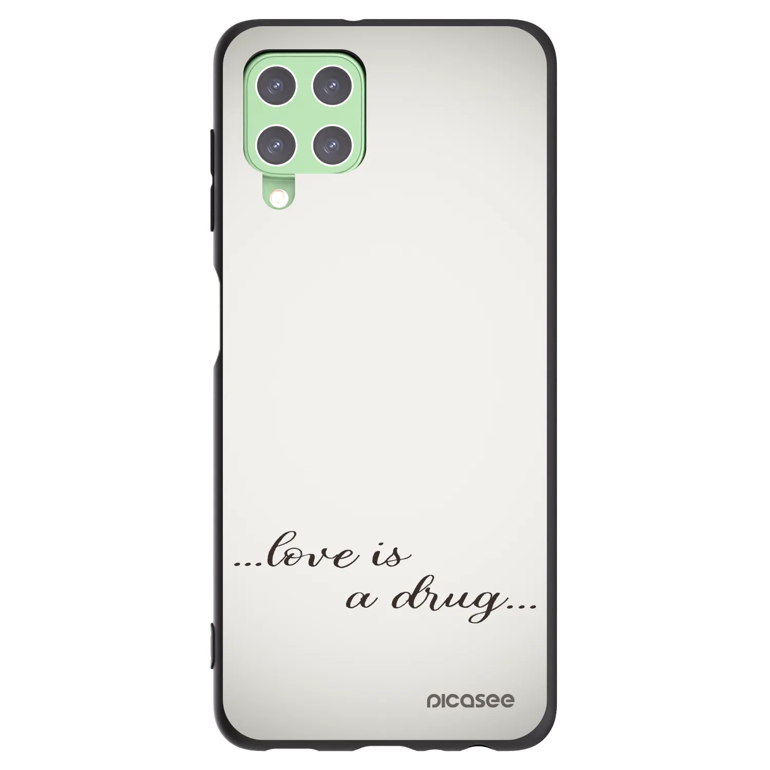 Picasee silikonový černý obal pro Samsung Galaxy A22 A225F 4G - Love is a drug