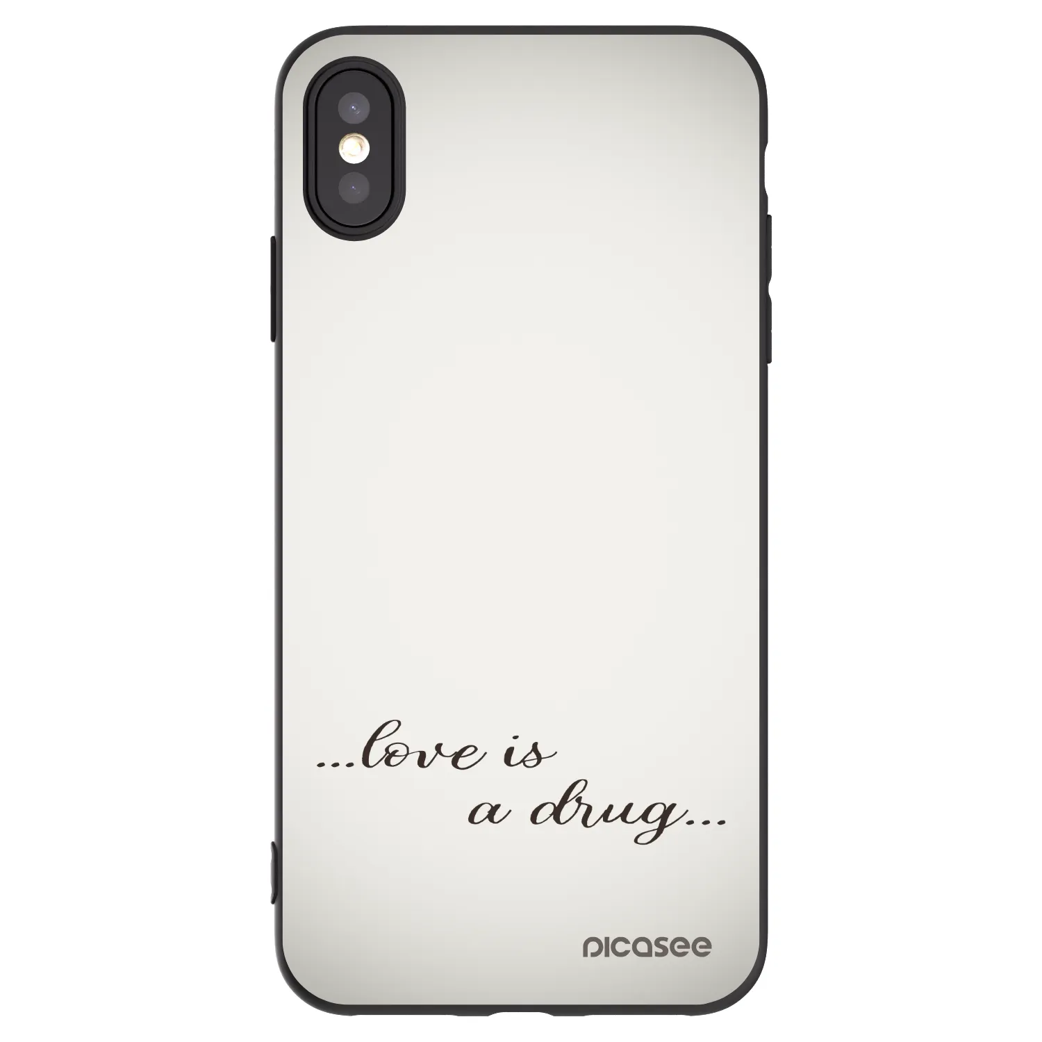Picasee silikonový černý obal pro Apple iPhone XS Max - Love is a drug