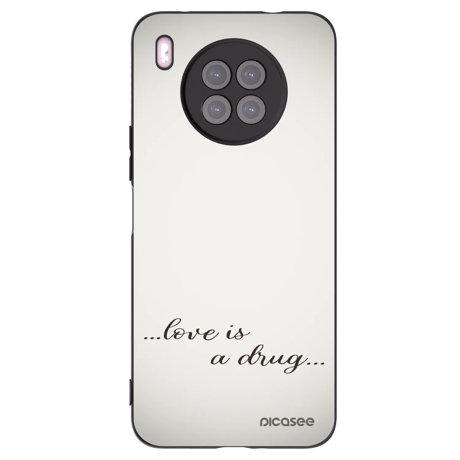 Picasee silikonový černý obal pro Huawei Nova 8i - Love is a drug