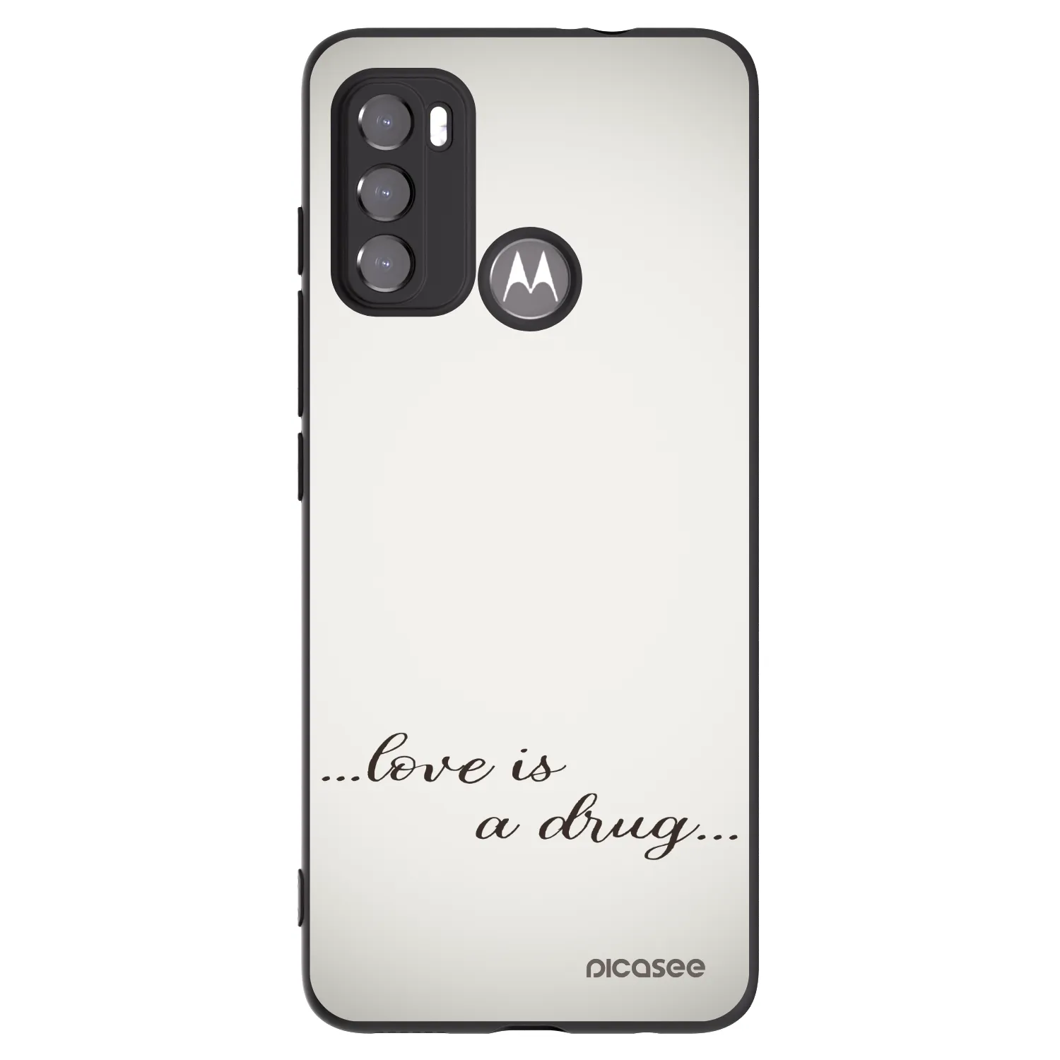 Picasee silikonový černý obal pro Motorola Moto G60 - Love is a drug