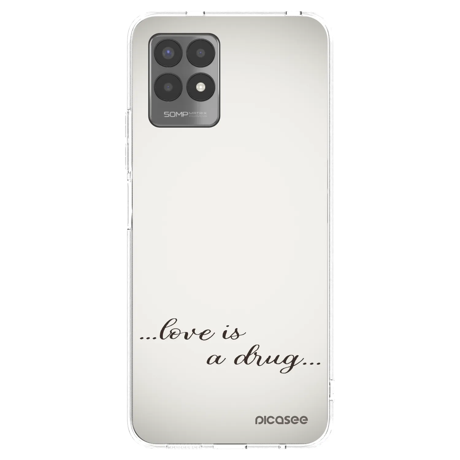Picasee silikonový průhledný obal pro Realme 8i - Love is a drug