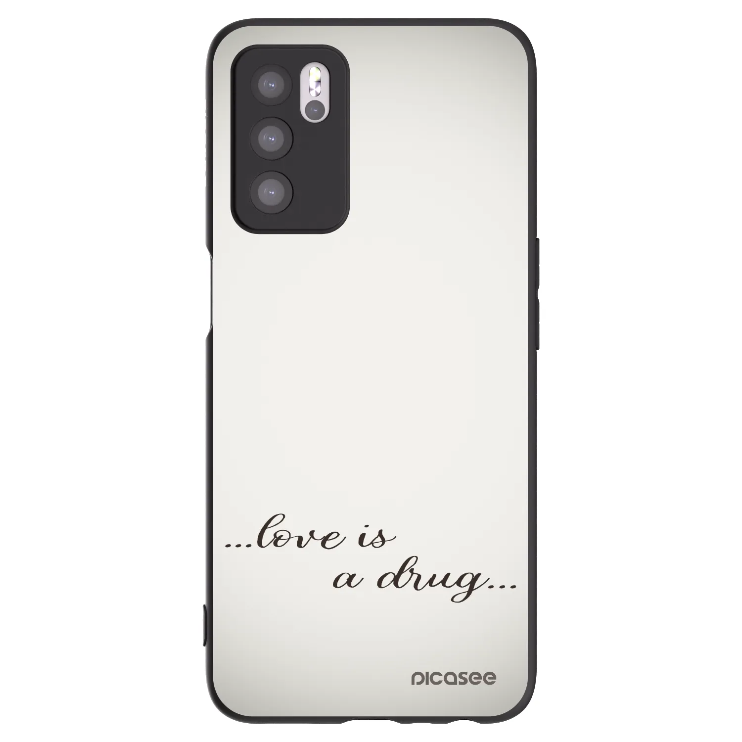 Picasee silikonový černý obal pro OPPO A16s - Love is a drug