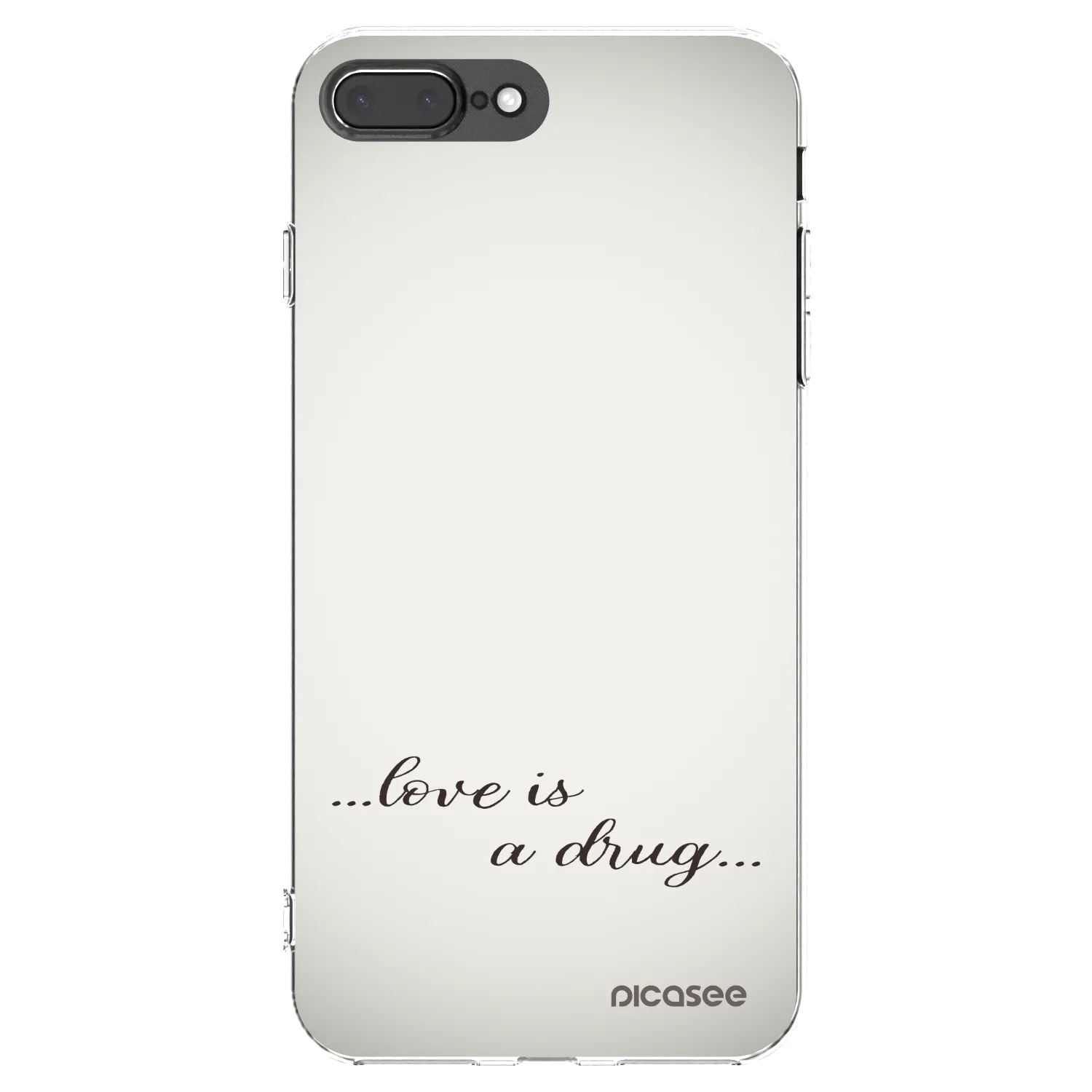 Picasee silikonový průhledný obal pro Apple iPhone 8 Plus - Love is a drug