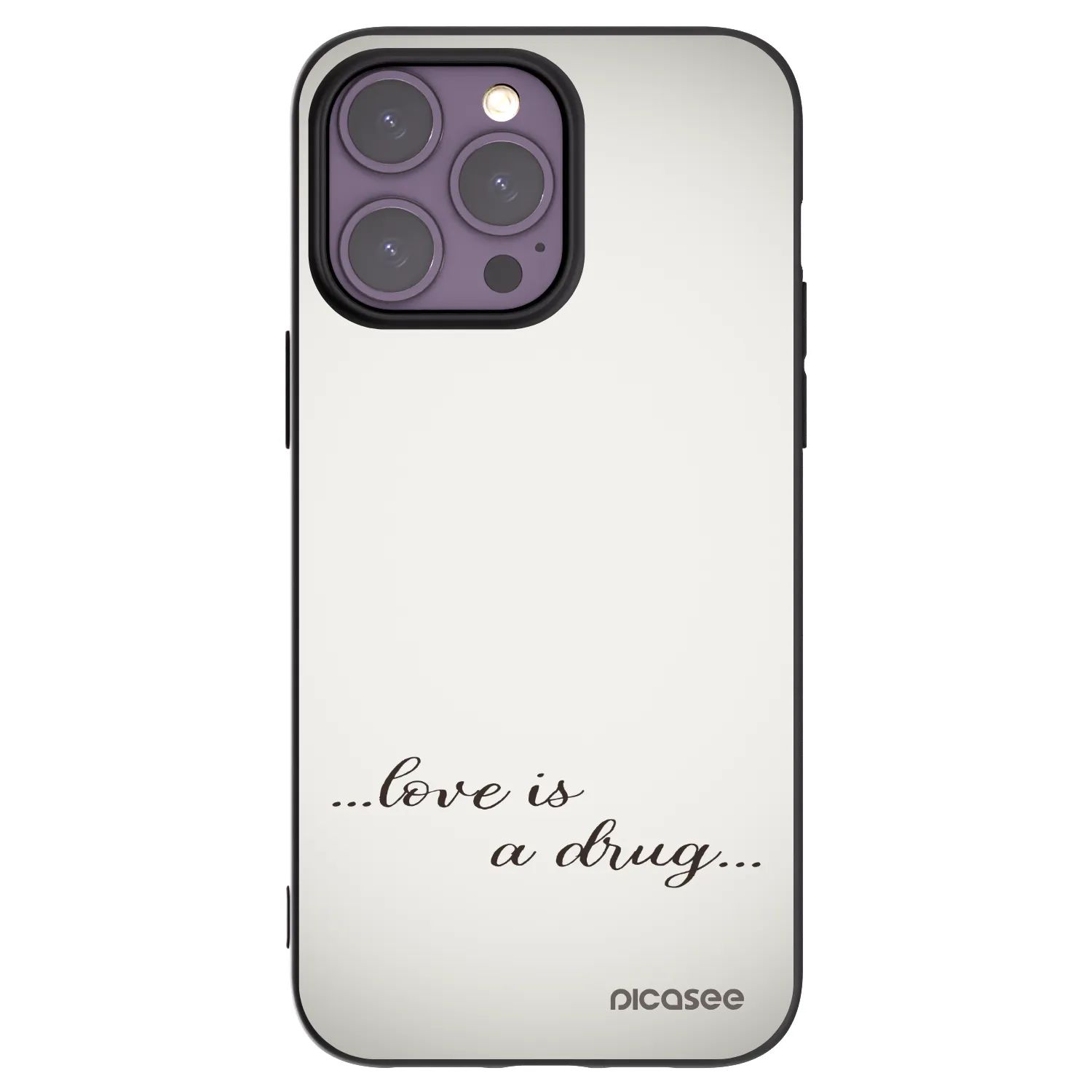 Picasee silikonový černý obal pro Apple iPhone 14 Pro Max - Love is a drug