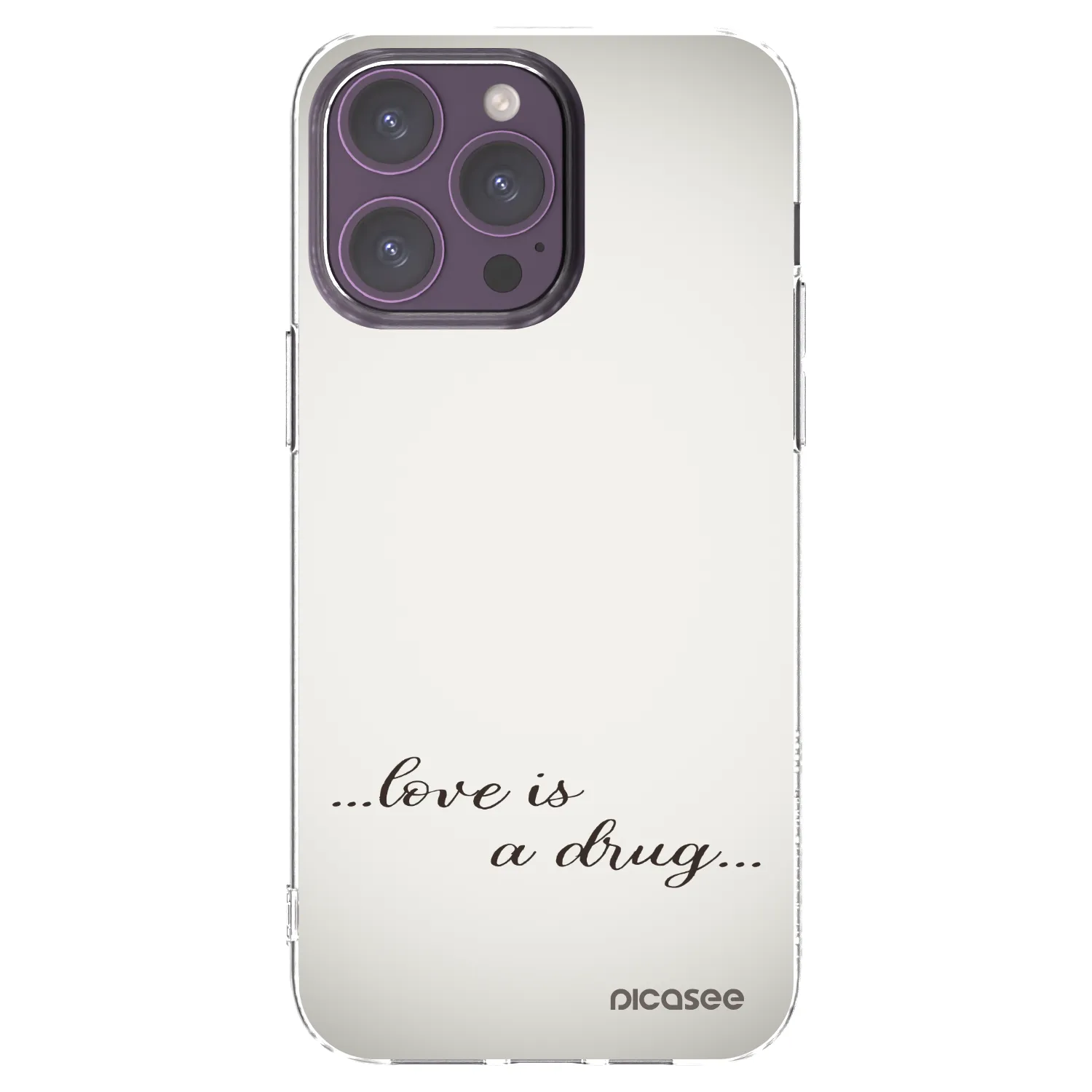 Picasee silikonový průhledný obal pro Apple iPhone 14 Pro Max - Love is a drug