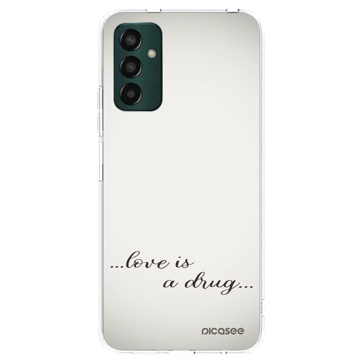 Picasee silikonový průhledný obal pro Samsung Galaxy M13 M135F - Love is a drug