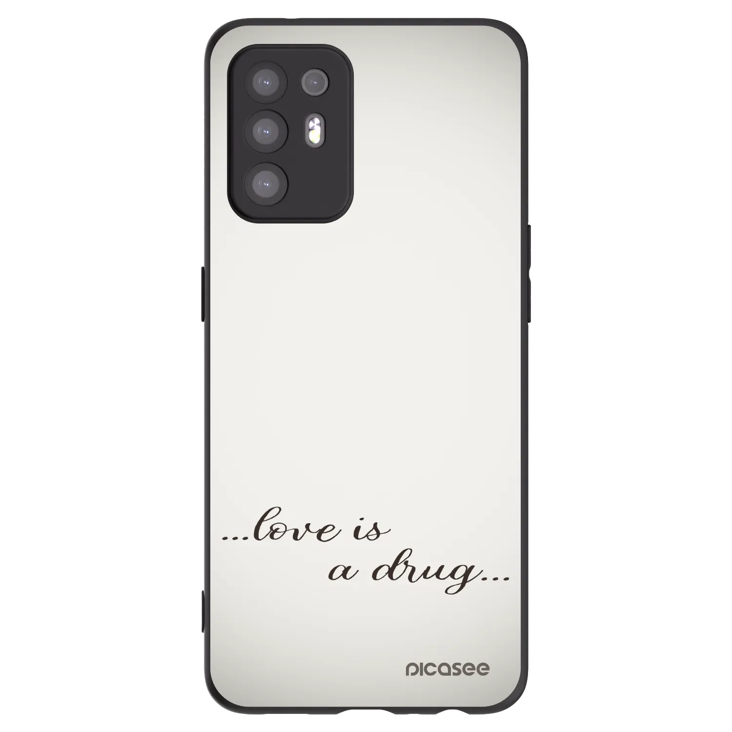 Picasee silikonový černý obal pro OPPO A94 5G - Love is a drug