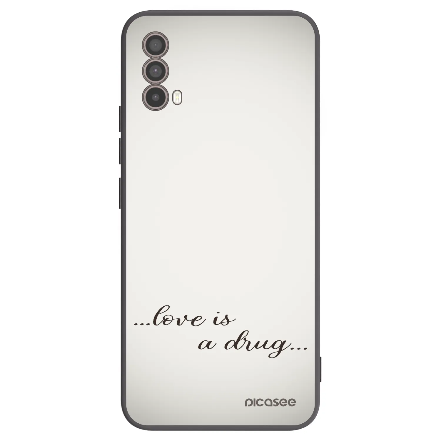 Picasee silikonový černý obal pro Motorola Moto E40 - Love is a drug