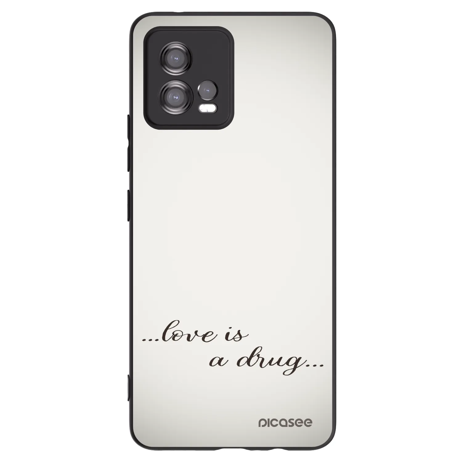 Picasee silikonový černý obal pro Motorola Moto G72 - Love is a drug