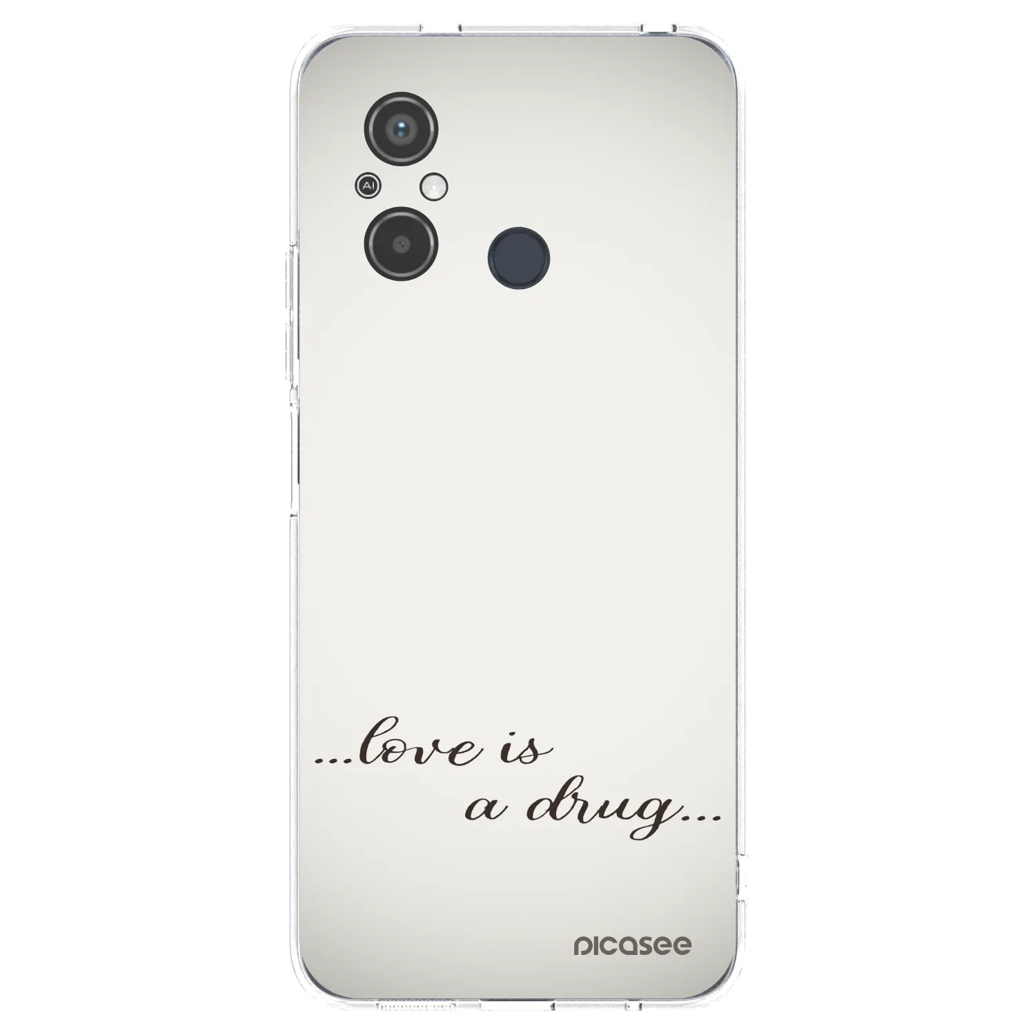 Picasee silikonový průhledný obal pro Xiaomi Redmi 12C - Love is a drug