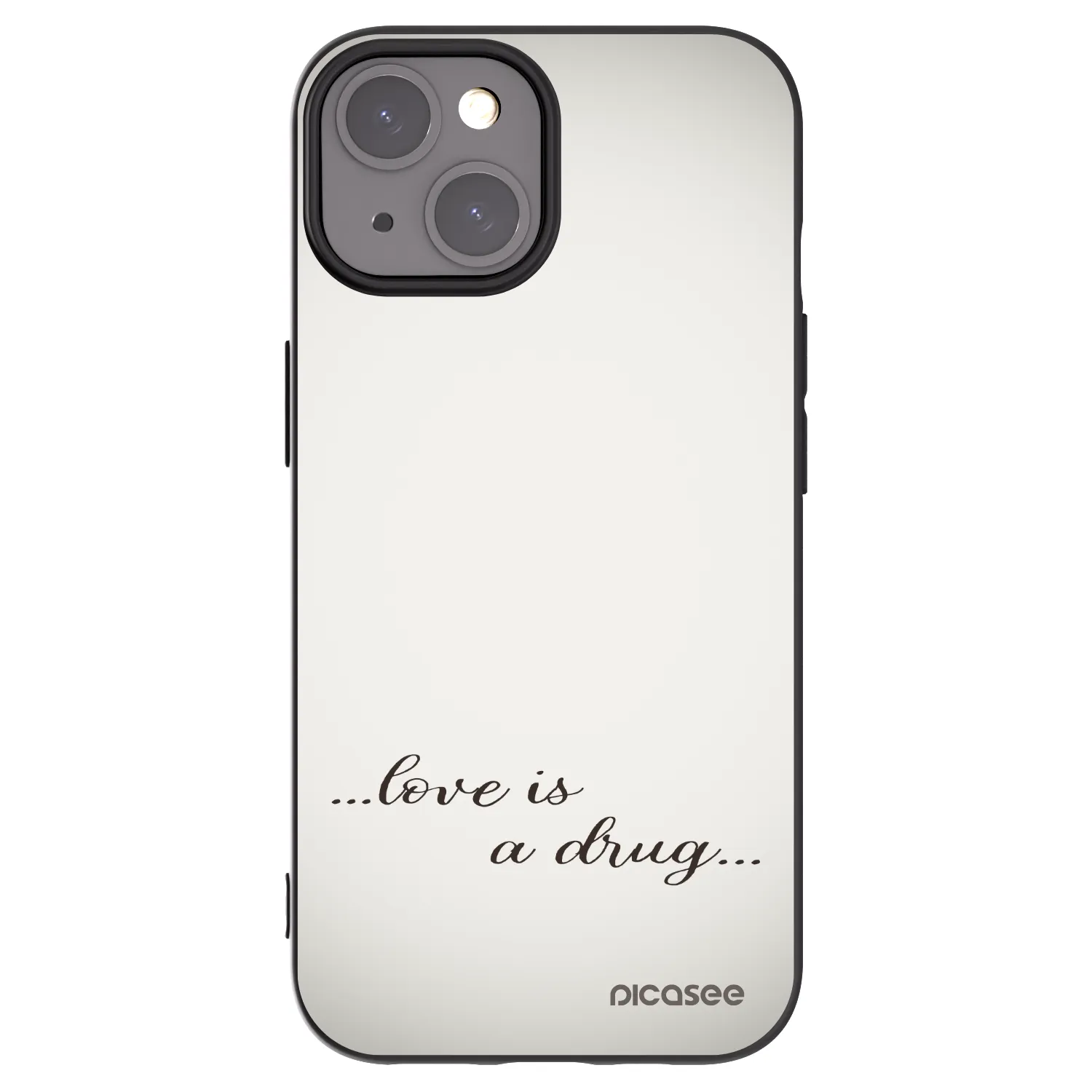 Picasee silikonový černý obal pro Apple iPhone 15 - Love is a drug