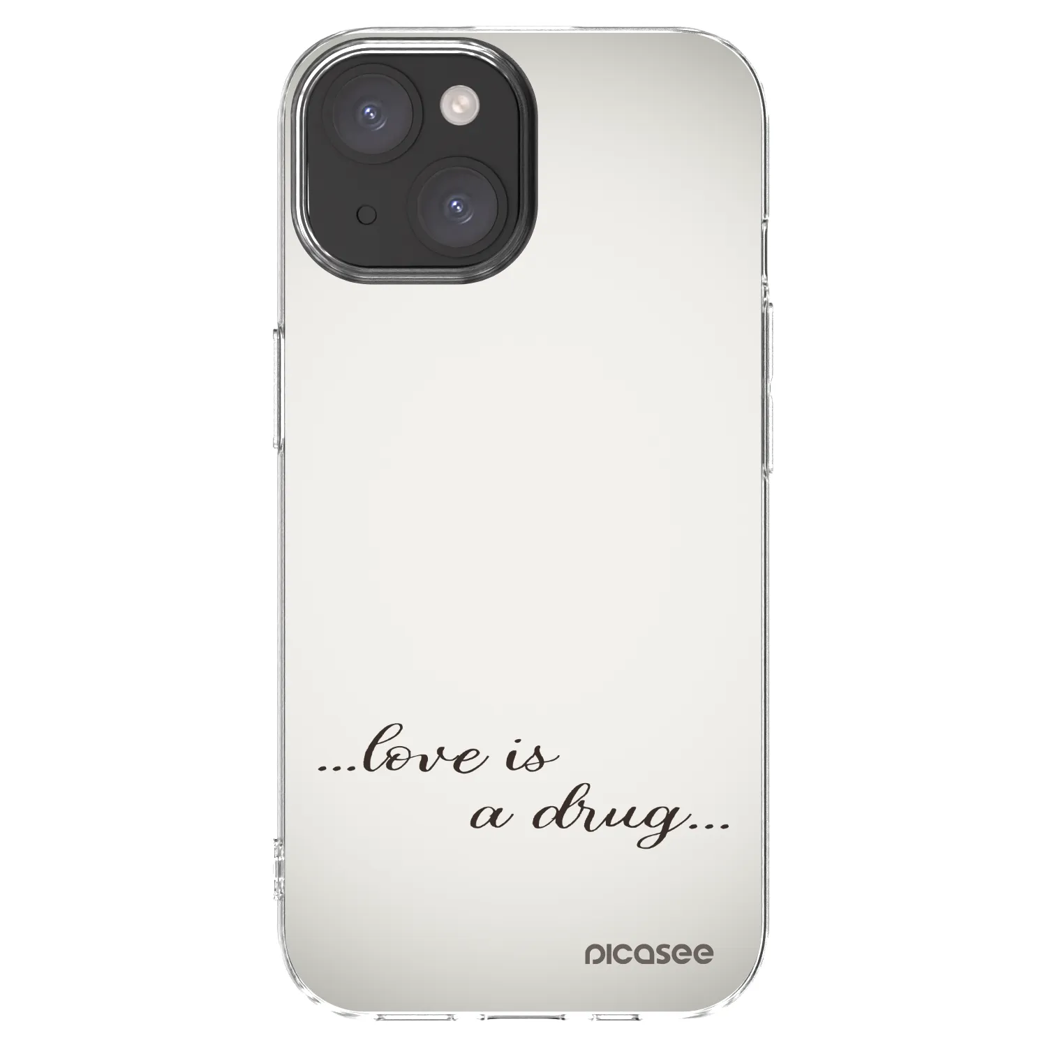 Picasee silikonový průhledný obal pro Apple iPhone 15 - Love is a drug