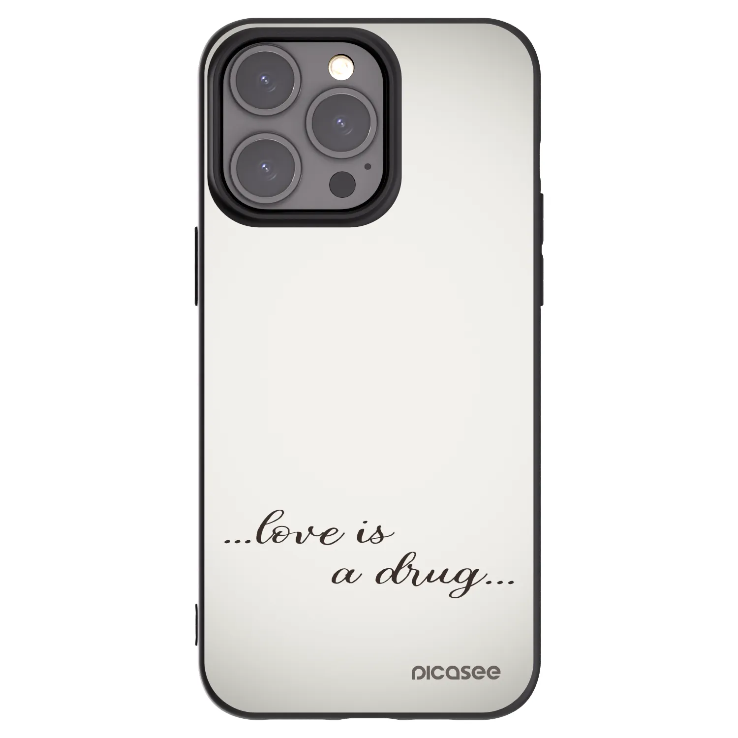 Picasee silikonový černý obal pro Apple iPhone 15 Pro Max - Love is a drug