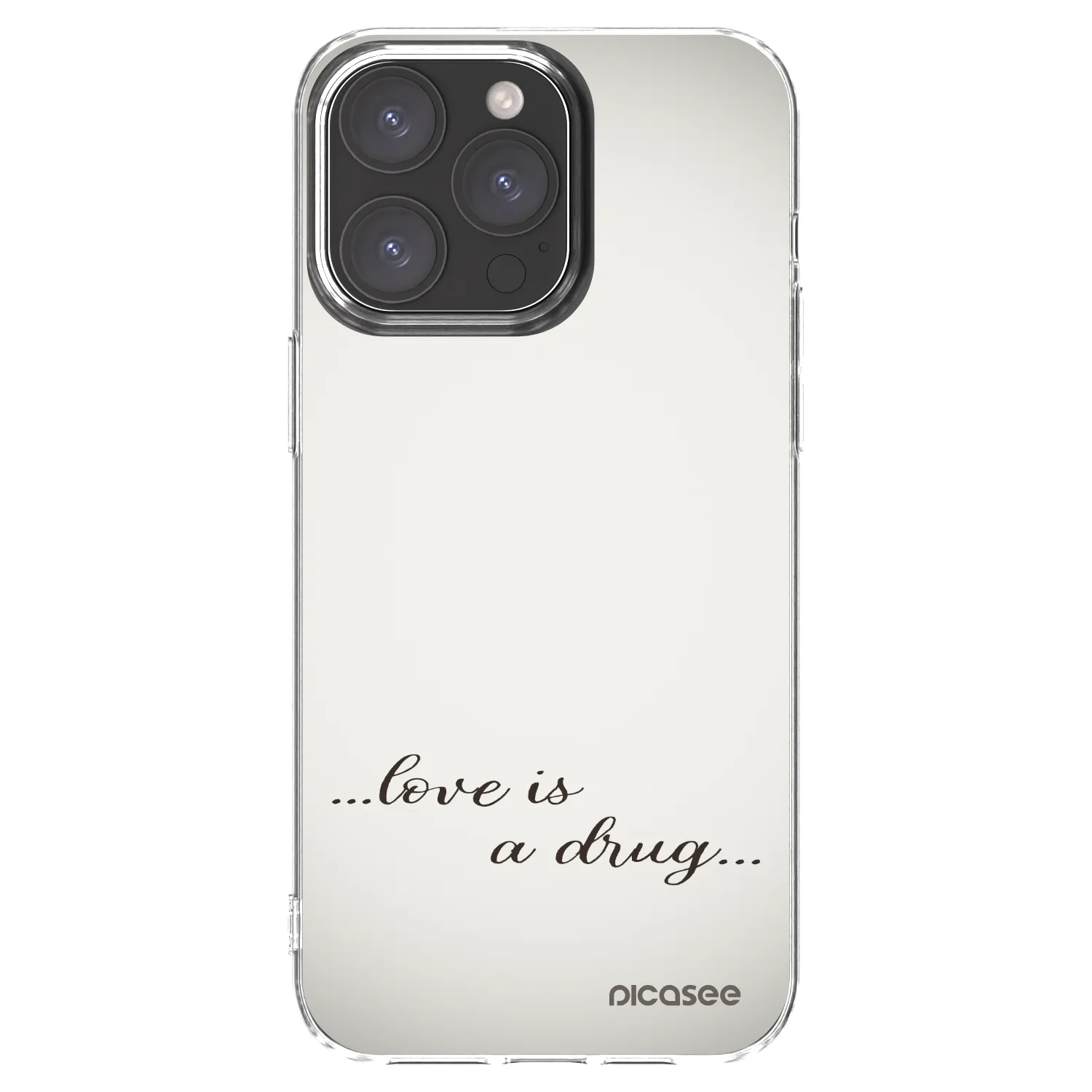 Picasee silikonový průhledný obal pro Apple iPhone 15 Pro Max - Love is a drug