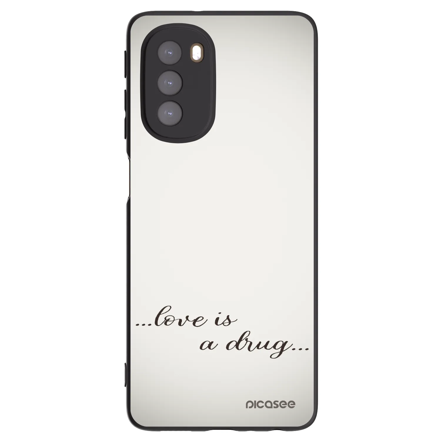 Picasee silikonový černý obal pro Motorola Moto G51 - Love is a drug