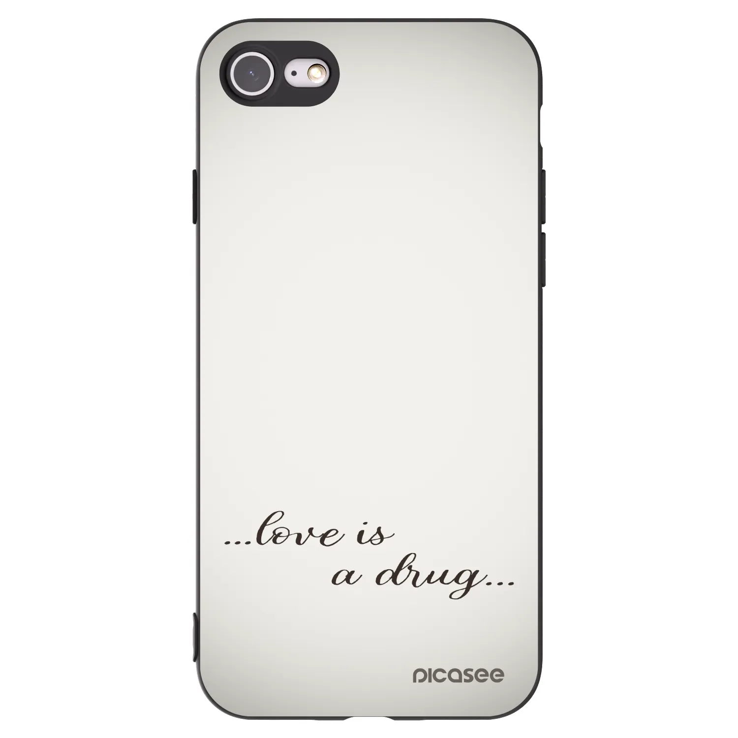 Picasee silikonový černý obal pro Apple iPhone 7 - Love is a drug