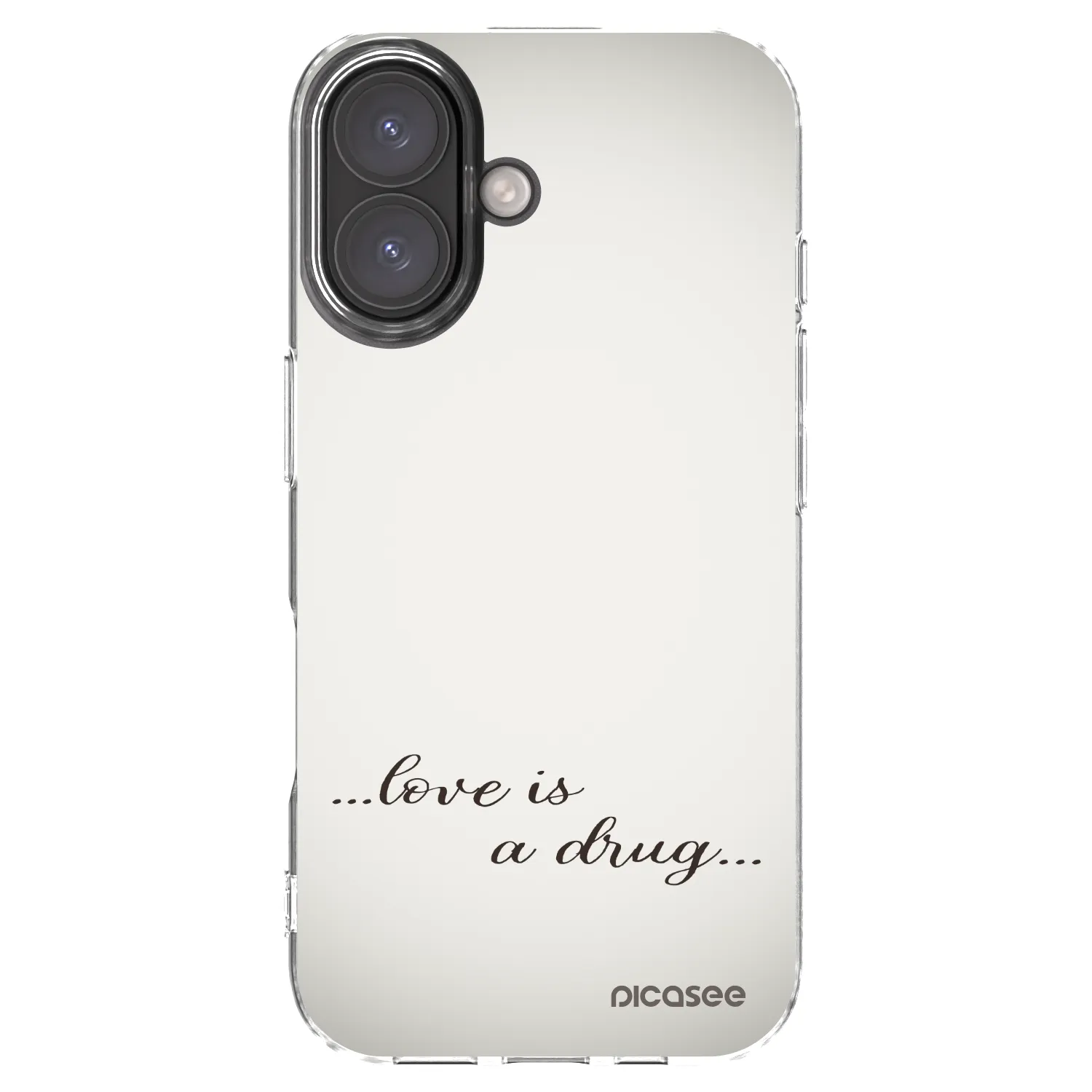 Picasee silikonový průhledný obal pro Apple iPhone 16 - Love is a drug