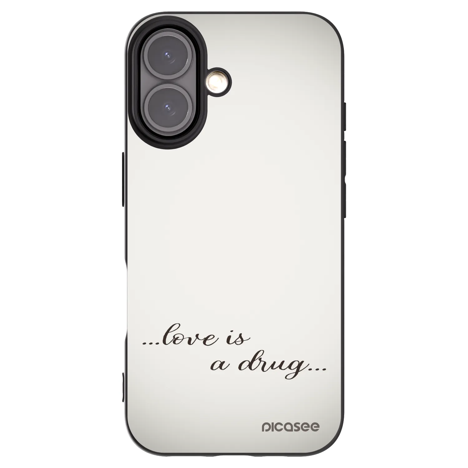 Picasee silikonový černý obal pro Apple iPhone 16 - Love is a drug