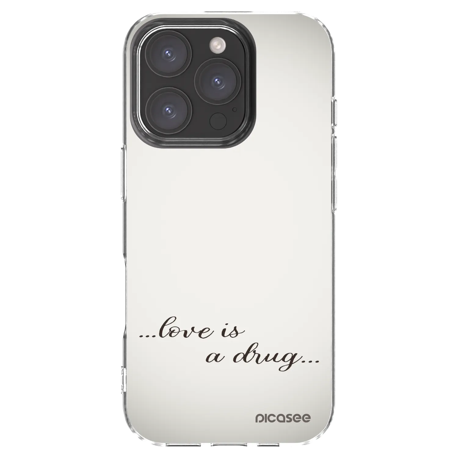 Picasee silikonový průhledný obal pro Apple iPhone 16 Pro - Love is a drug