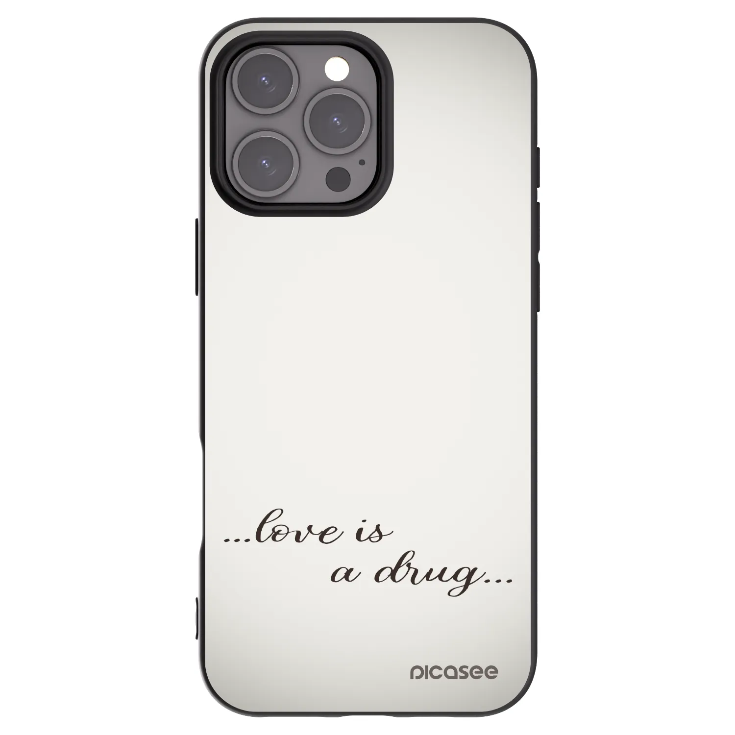 Picasee silikonový černý obal pro Apple iPhone 16 Pro Max - Love is a drug