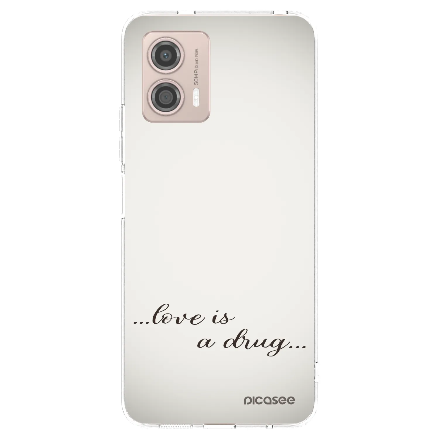 Picasee silikonový průhledný obal pro Motorola Moto G53 5G - Love is a drug