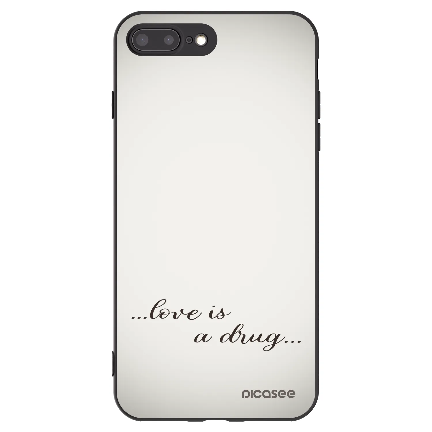 Picasee silikonový černý obal pro Apple iPhone 8 Plus - Love is a drug