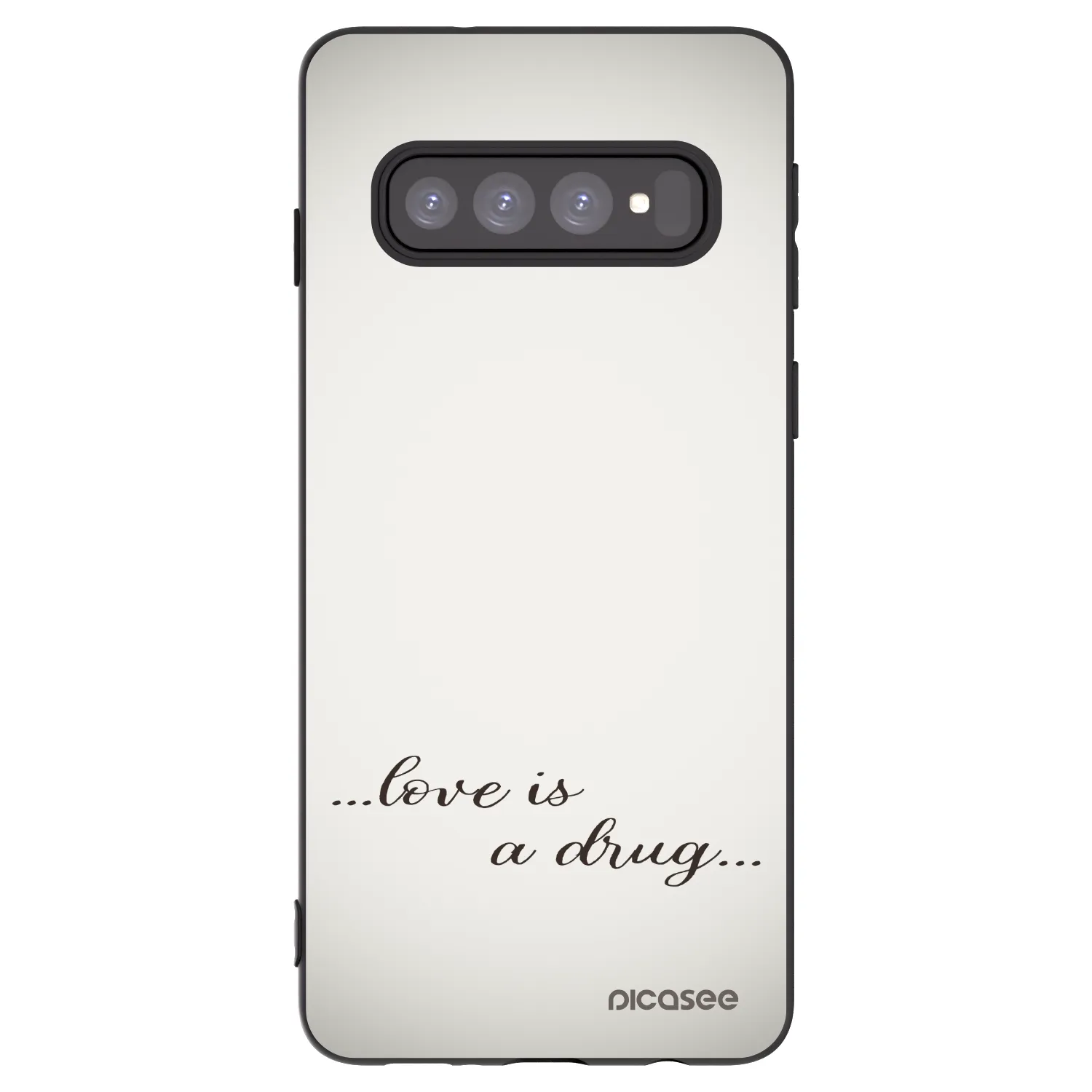 Picasee silikonový černý obal pro Samsung Galaxy S10 G973 - Love is a drug
