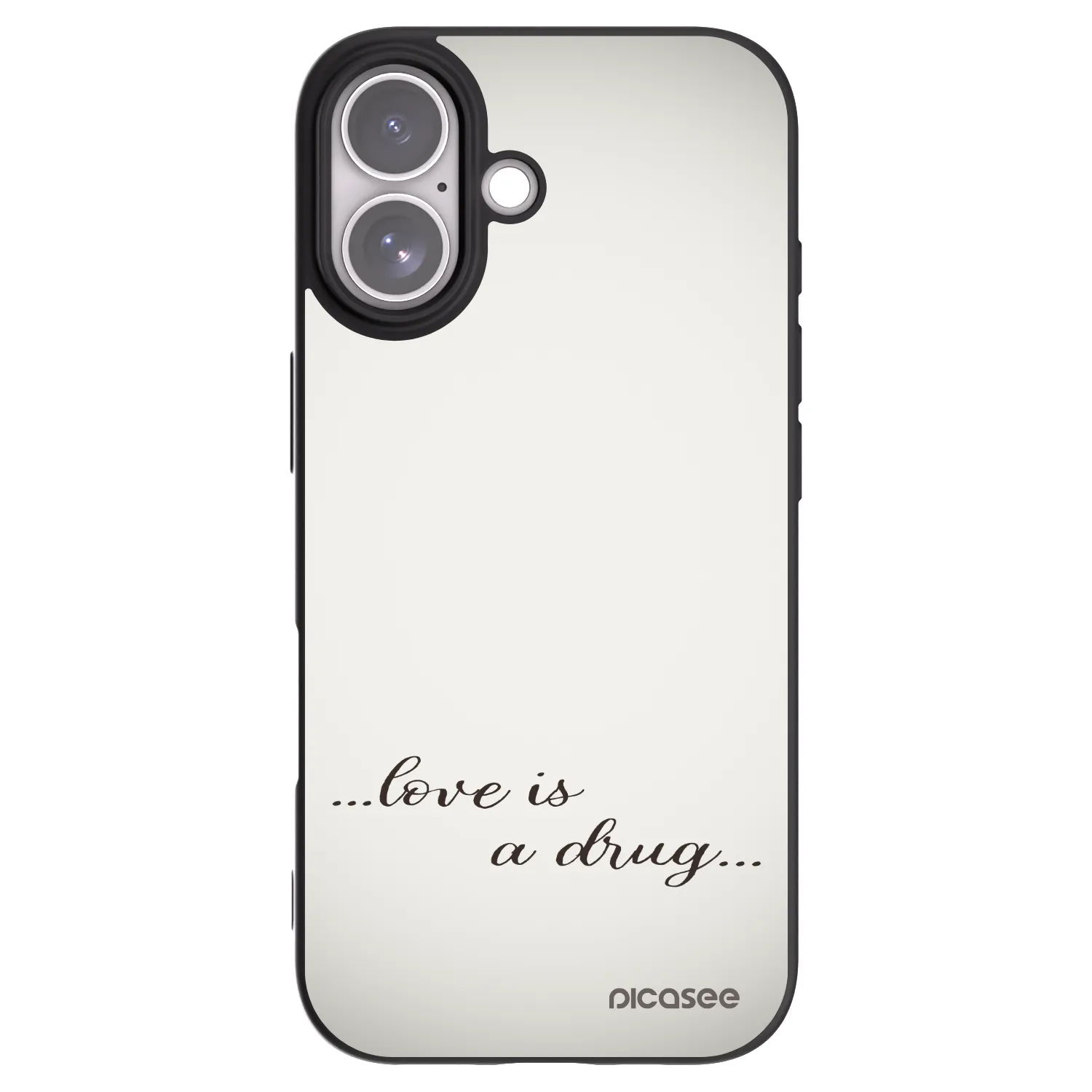 Picasee silikonový černý obal pro Apple iPhone 17 - Love is a drug