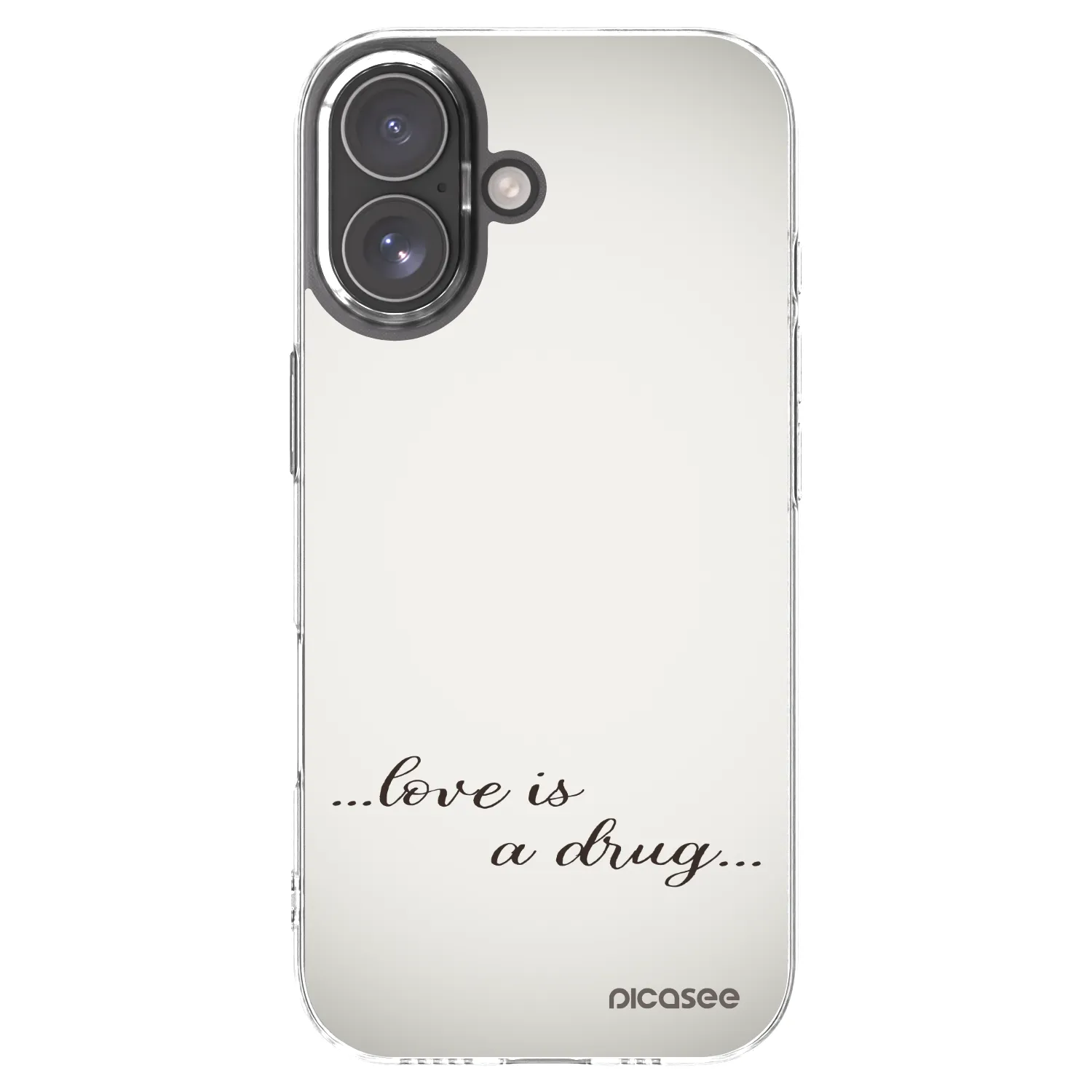 Picasee silikonový průhledný obal pro Apple iPhone 17 - Love is a drug