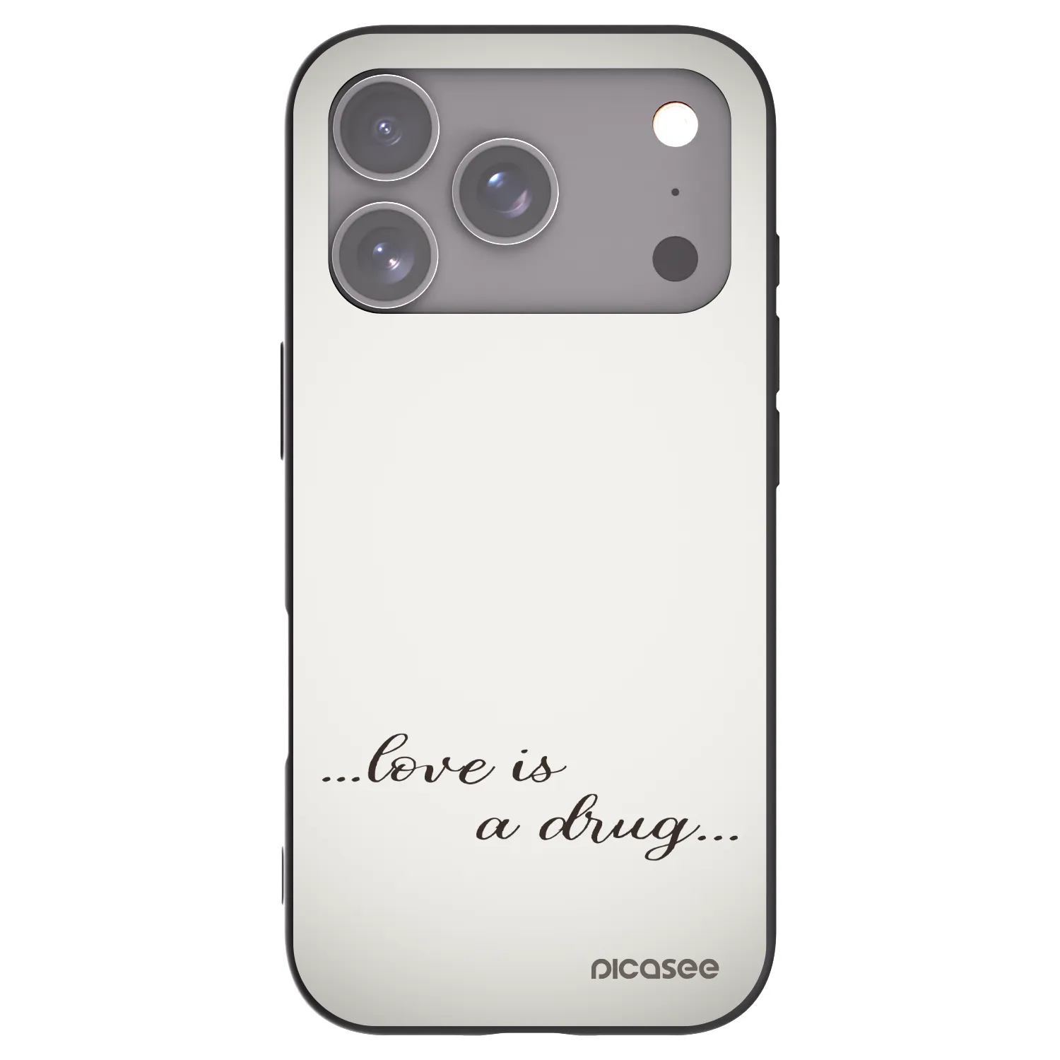 Picasee silikonový černý obal pro Apple iPhone 17 Pro - Love is a drug