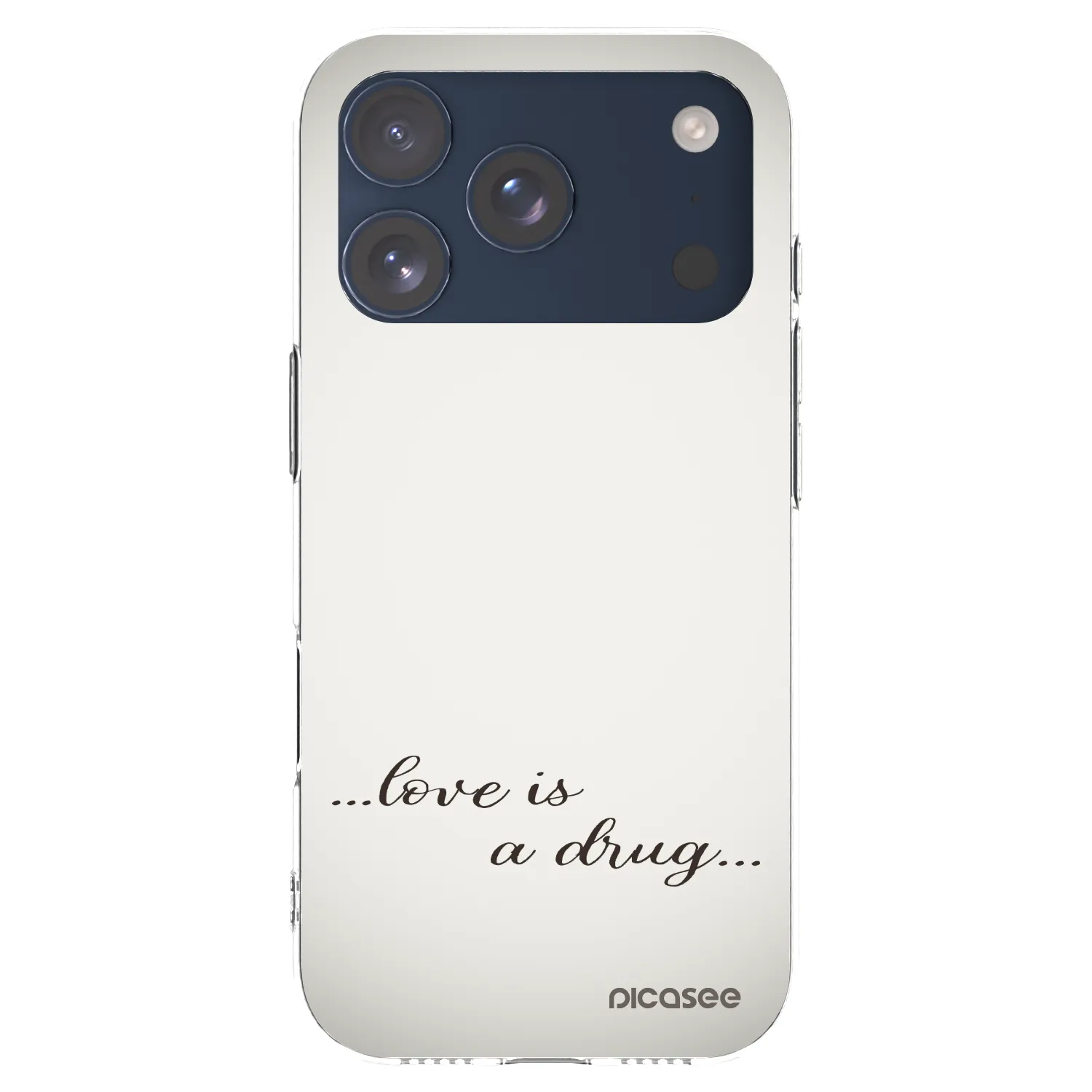 Picasee silikonový průhledný obal pro Apple iPhone 17 Pro - Love is a drug