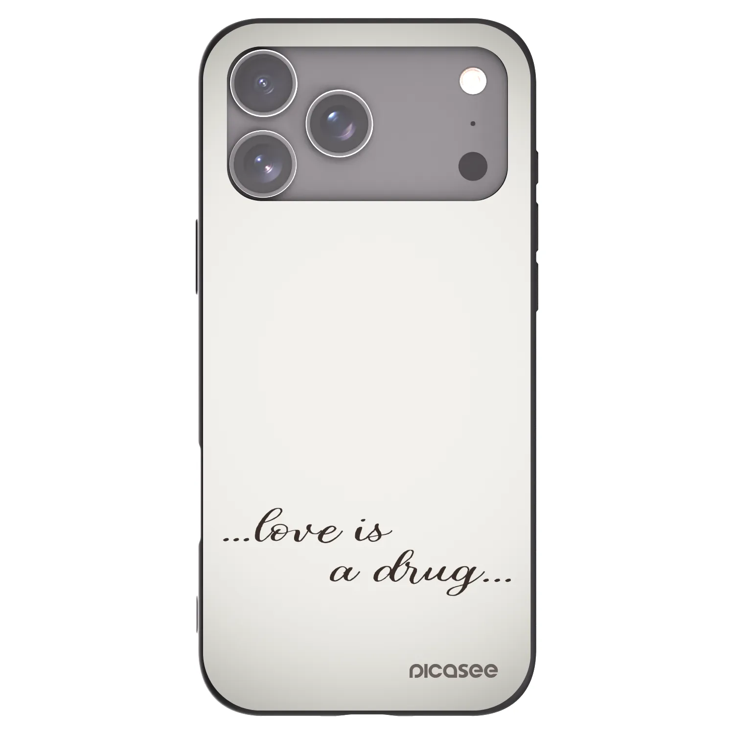 Picasee silikonový černý obal pro Apple iPhone 17 Pro Max - Love is a drug