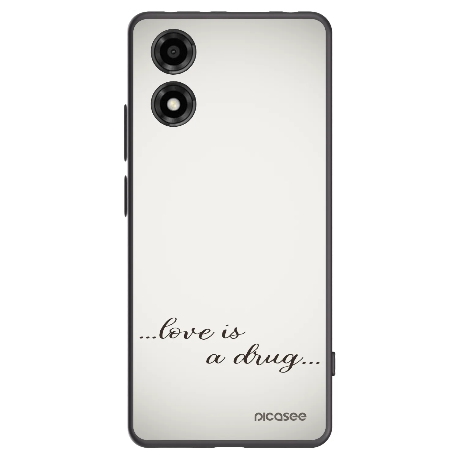 Picasee silikonový černý obal pro Motorola Moto E14 - Love is a drug