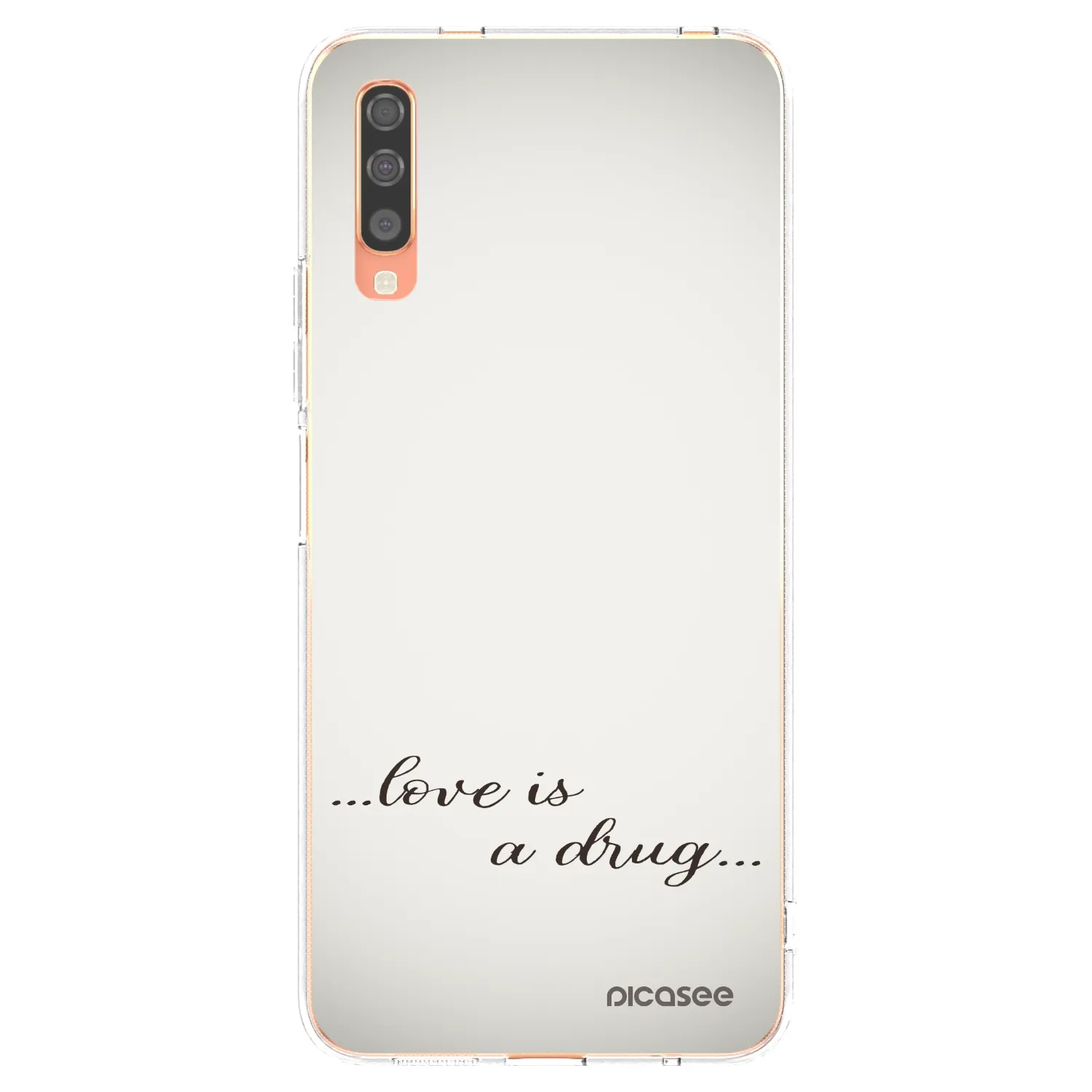 Picasee silikonový průhledný obal pro Samsung Galaxy A70 A705F - Love is a drug