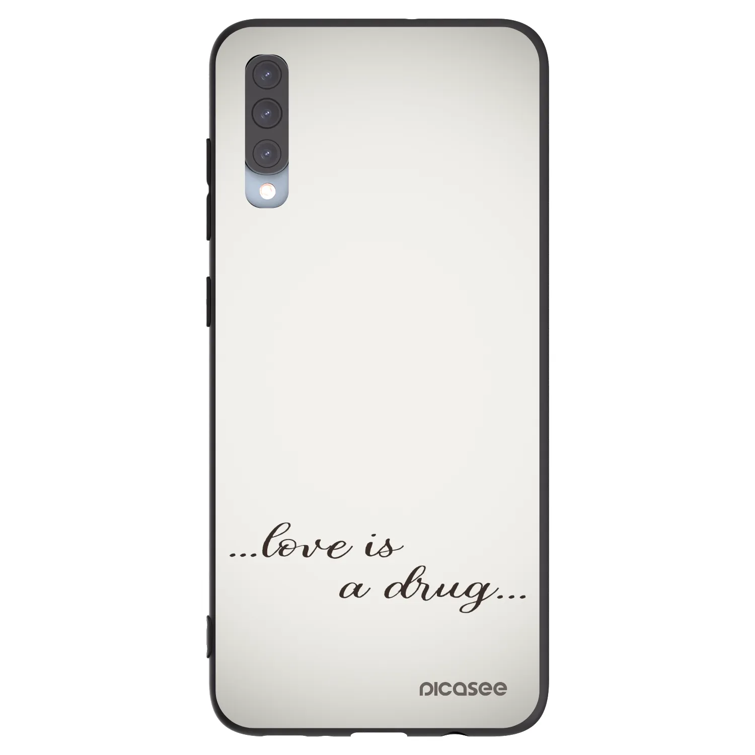 Picasee silikonový černý obal pro Samsung Galaxy A70 A705F - Love is a drug