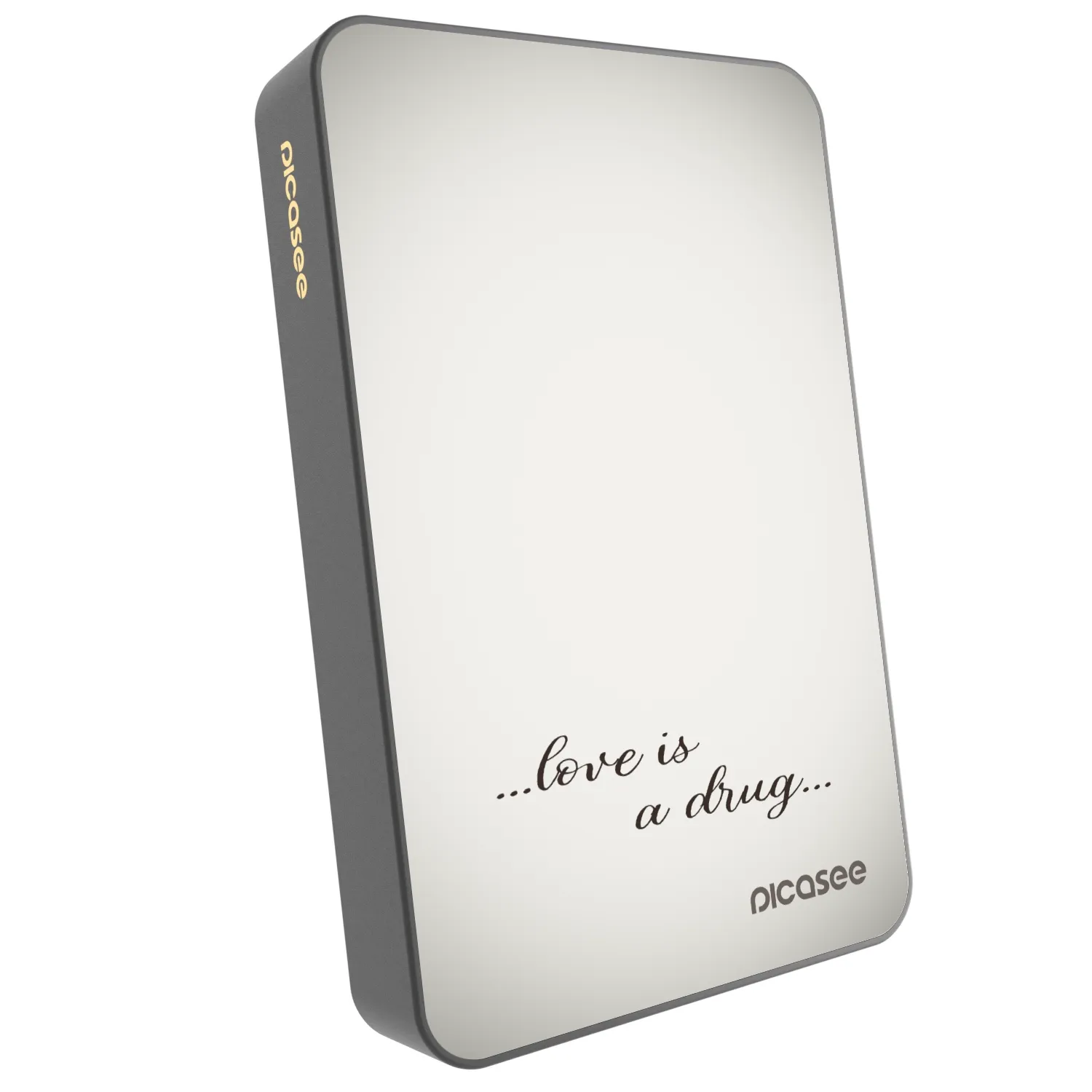 Picasee Powerbanka s MagSafe 10 000 mAh Šedá - Love is a drug