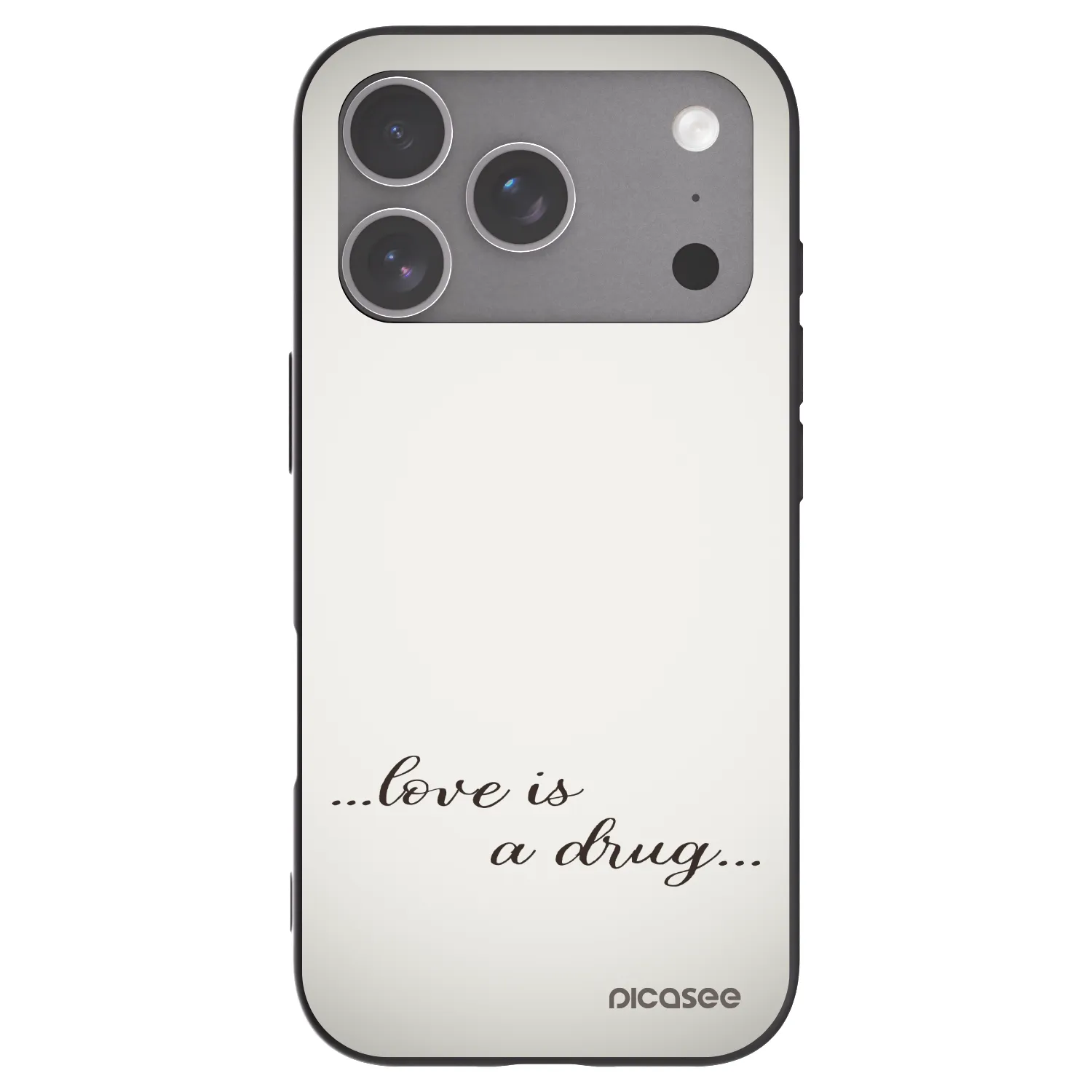 Picasee silikonový černý obal pro Apple iPhone 18 Pro - Love is a drug