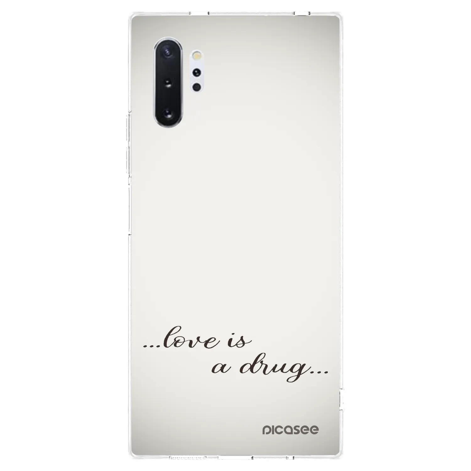 Picasee silikonový průhledný obal pro Samsung Galaxy Note 10+ N975F - Love is a drug