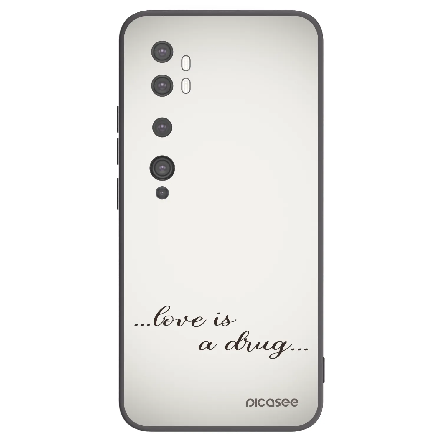 Picasee silikonový černý obal pro Xiaomi Mi Note 10 (Pro) - Love is a drug