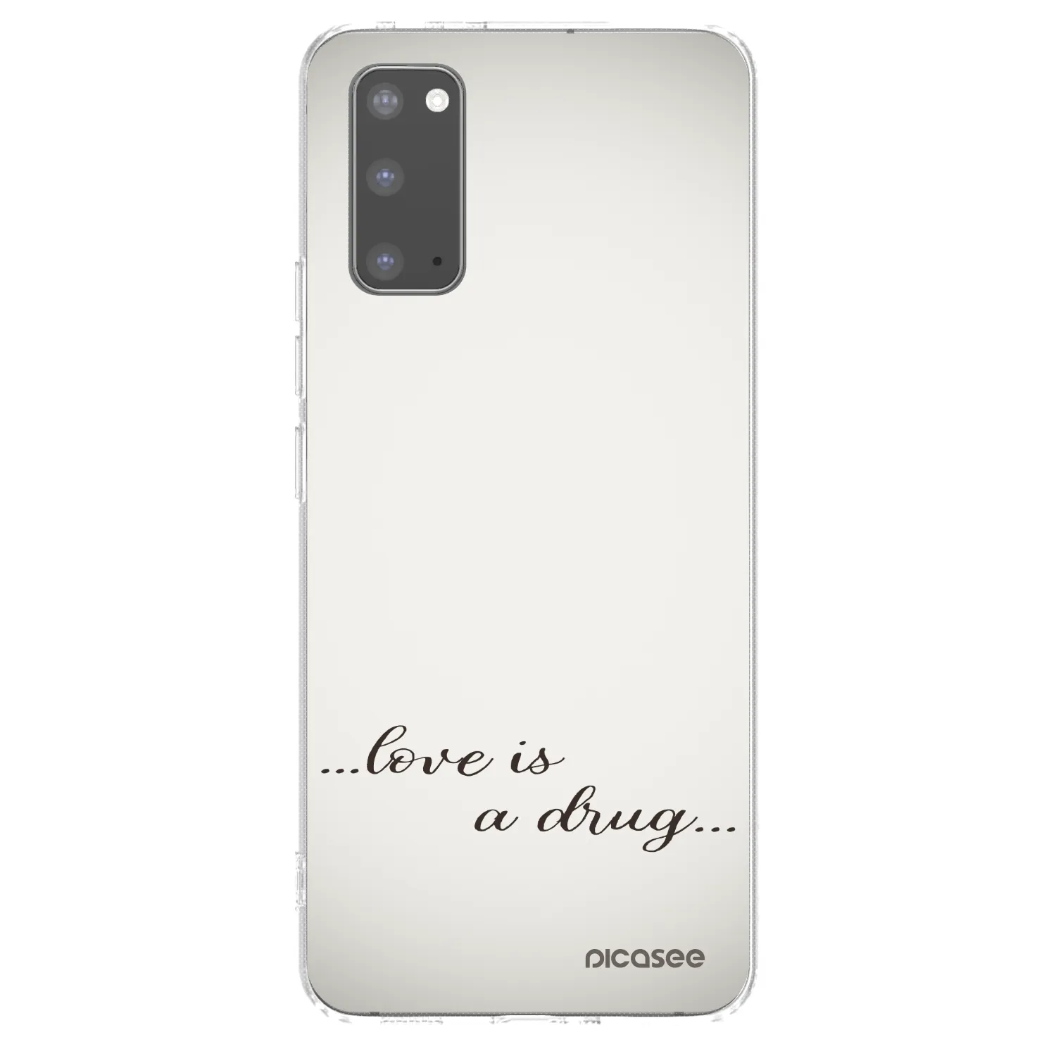 Picasee silikonový průhledný obal pro Samsung Galaxy S20 G980F - Love is a drug