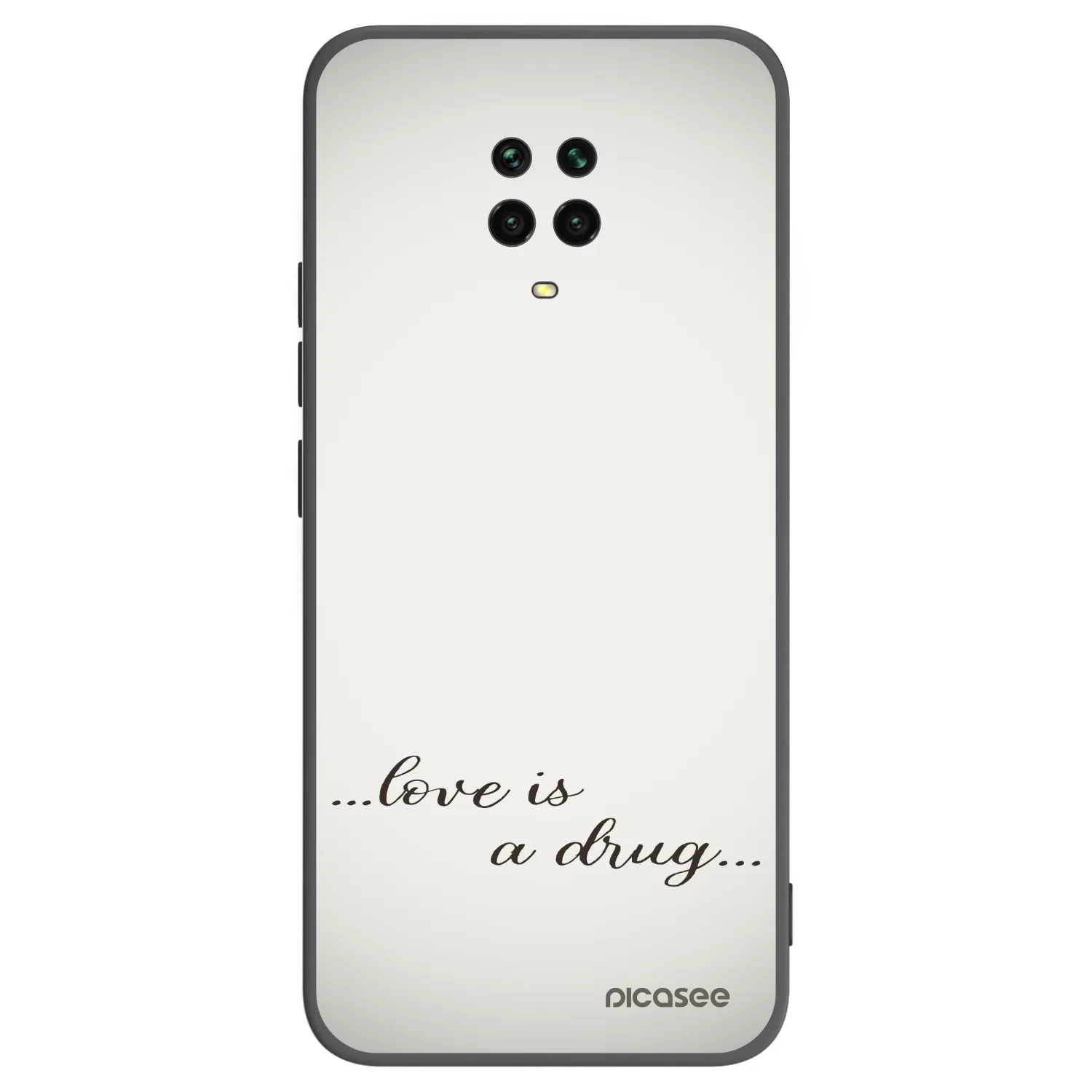Picasee silikonový černý obal pro Xiaomi Redmi Note 9 Pro - Love is a drug