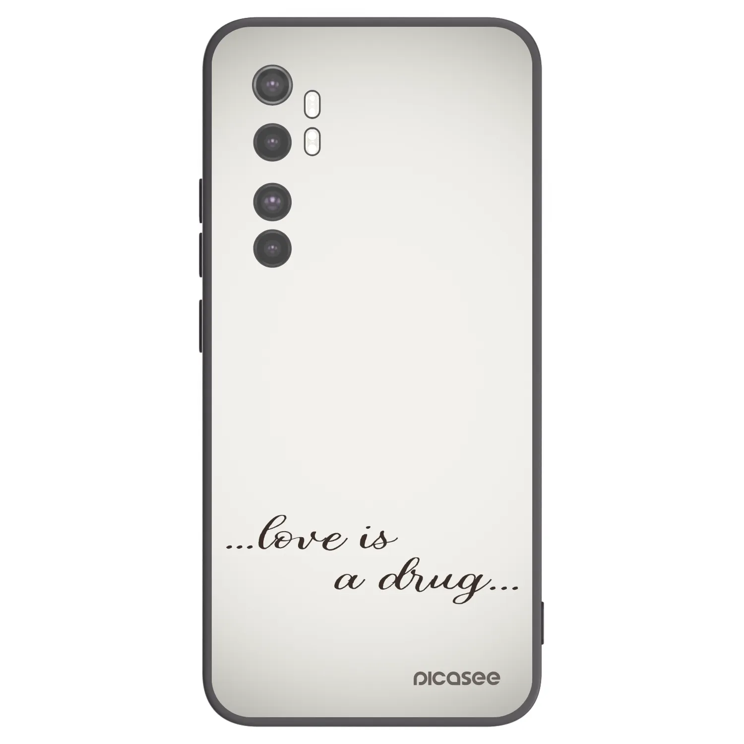 Picasee silikonový černý obal pro Xiaomi Mi Note 10 Lite - Love is a drug