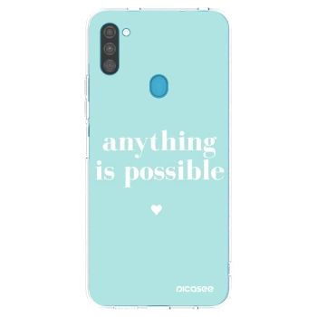 Picasee silikonový průhledný obal pro Samsung Galaxy M11 - Anything is possible