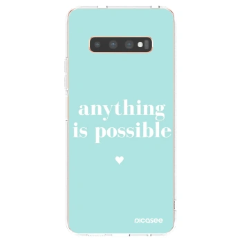 Picasee silikonový průhledný obal pro Samsung Galaxy S10 Plus G975 - Anything is possible