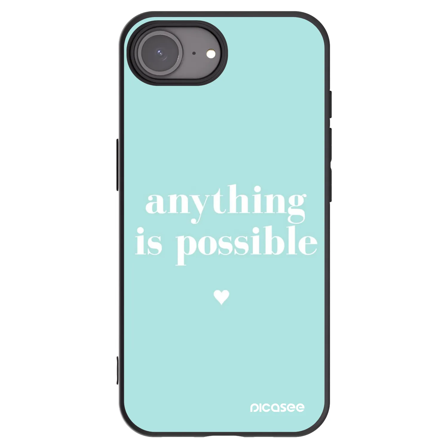 Picasee silikonový černý obal pro Apple iPhone 16e - Anything is possible